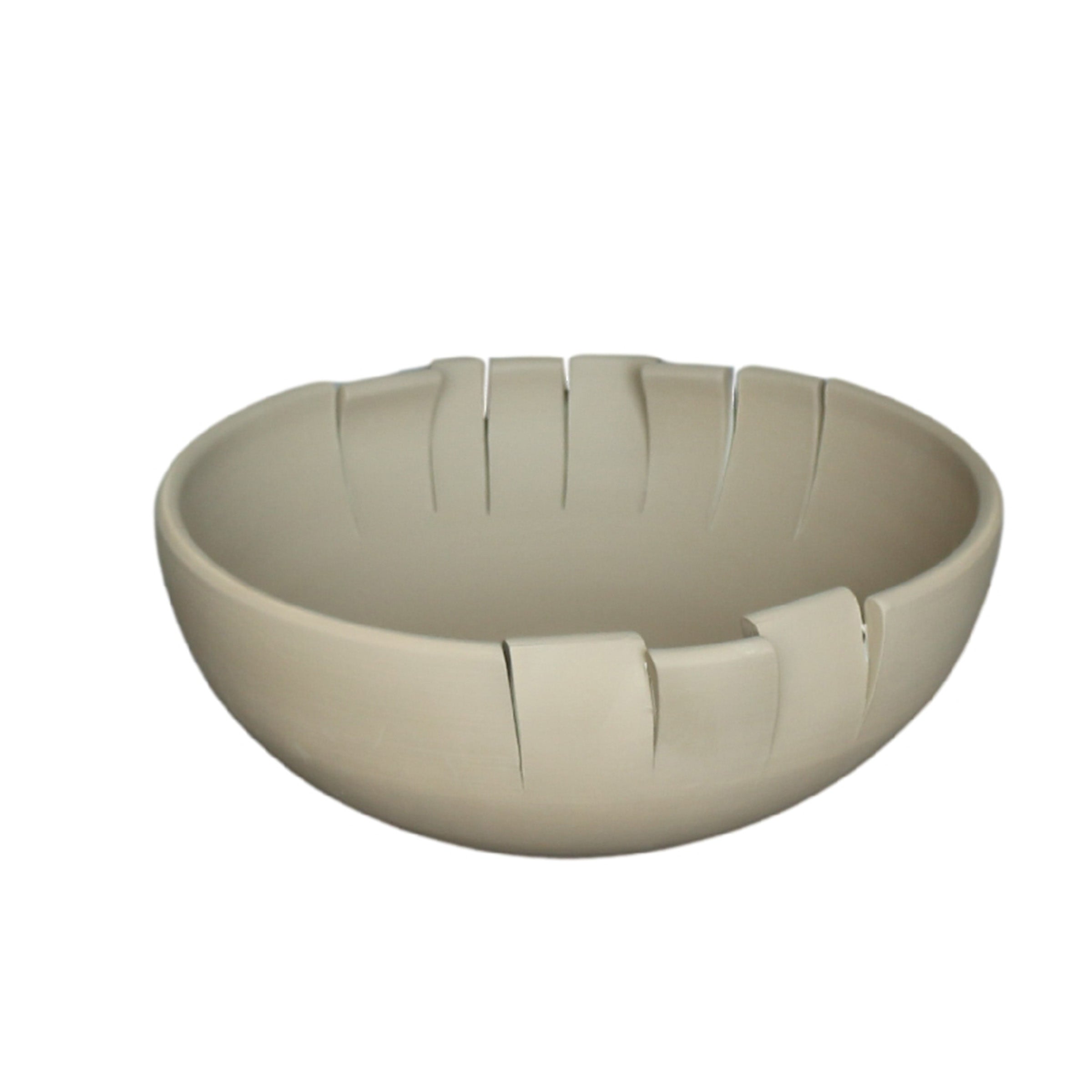 Hand-glazed white textured bowl by BEACON, ideal for serving or display, with a smooth, glazed finish and intricate surface details.