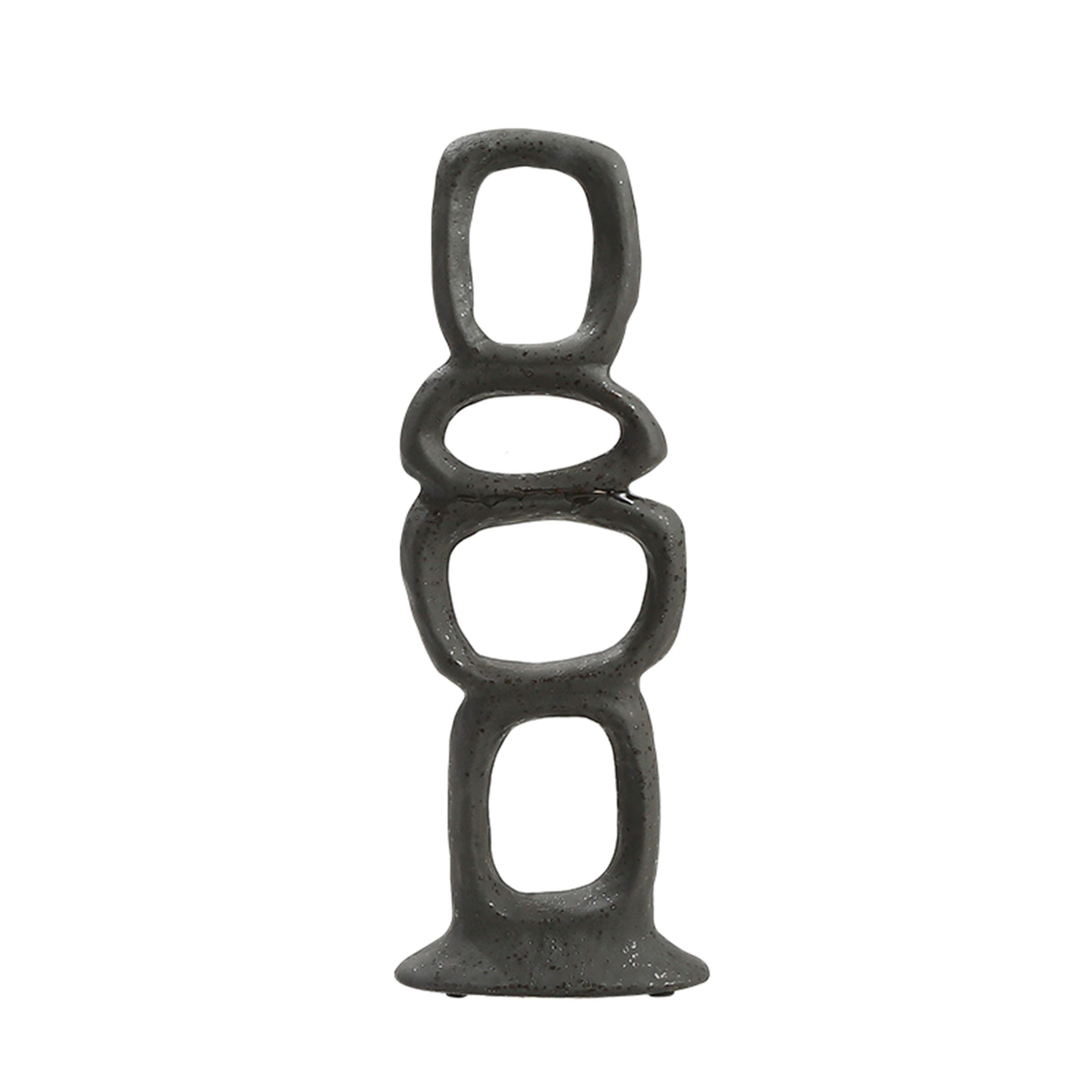 Black Four-Circle Cube home decor figurine by BEACON, featuring a modern geometric design in a sleek black finish.
