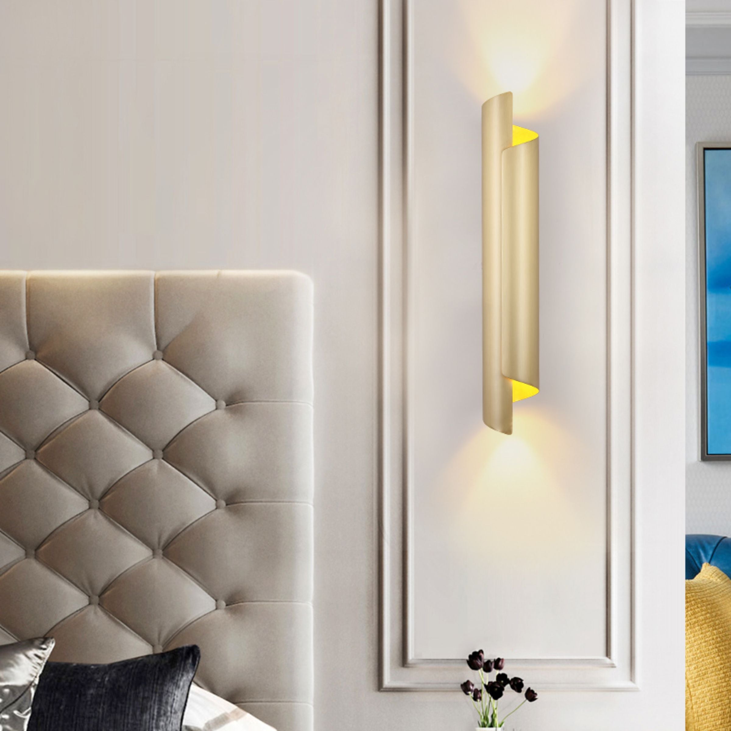 Pre-order 35 Days Delivery The Golden Roll Wall Lamp CY-BD-1025 -  Wall Lamps - ebarza Furniture UAE | Shop Modern Furniture in Abu Dhabi & Dubai - مفروشات ايبازرا في الامارات | تسوق اثاث عصري وديكورات مميزة في دبي وابوظبي