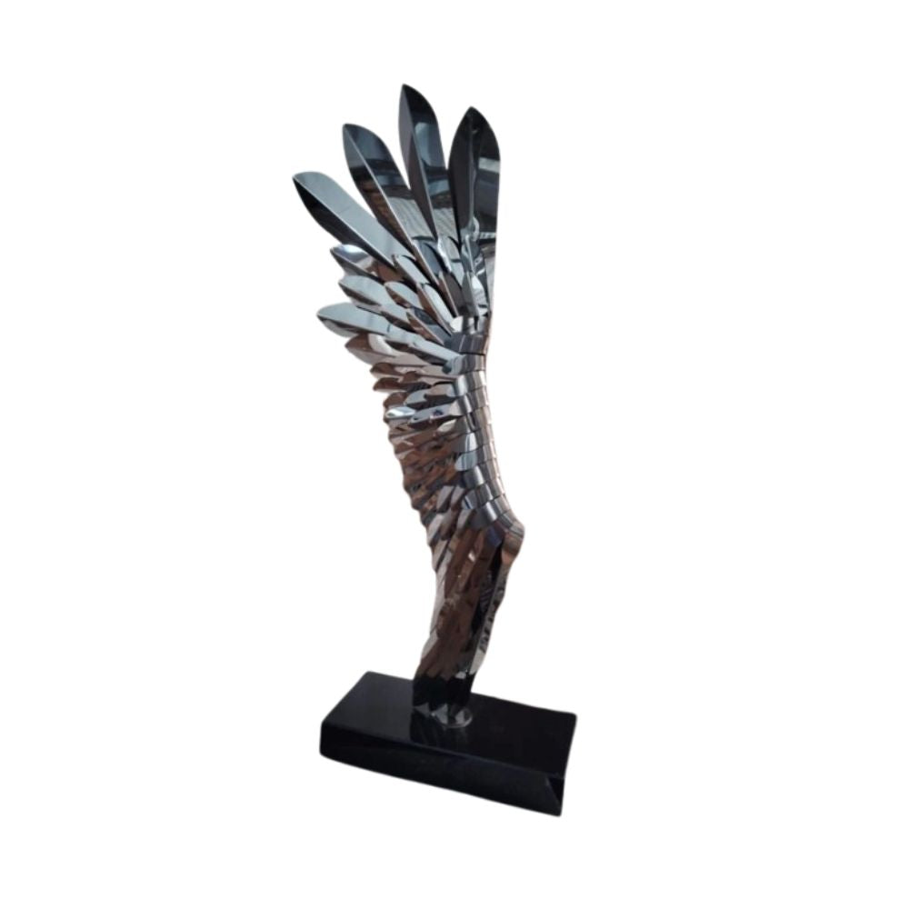 The Golden Wing Handcrafted Stainless Steel Table Artwork B0079 / BOO79 Brushed Black -  Artwork - ebarza Furniture UAE | Shop Modern Furniture in Abu Dhabi & Dubai - مفروشات ايبازرا في الامارات | تسوق اثاث عصري وديكورات مميزة في دبي وابوظبي