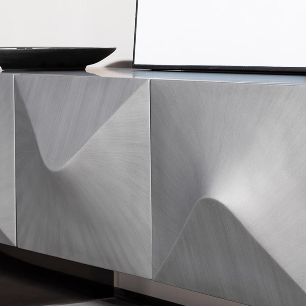 Black titanium wooden TV unit by BEACON, modern sideboard with sleek design and storage space, model IDG-D212.