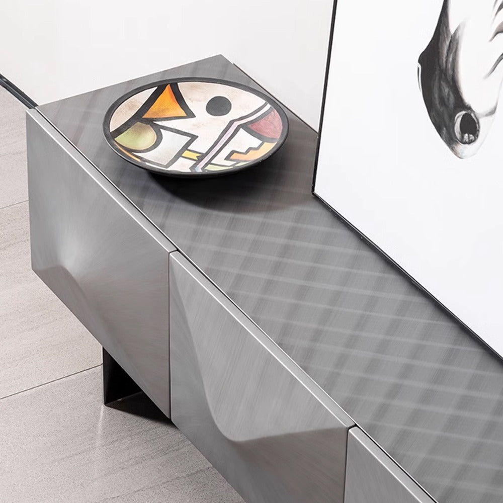 Titanium black wooden TV unit by BEACON, modern sideboard with sleek finish and storage compartments.