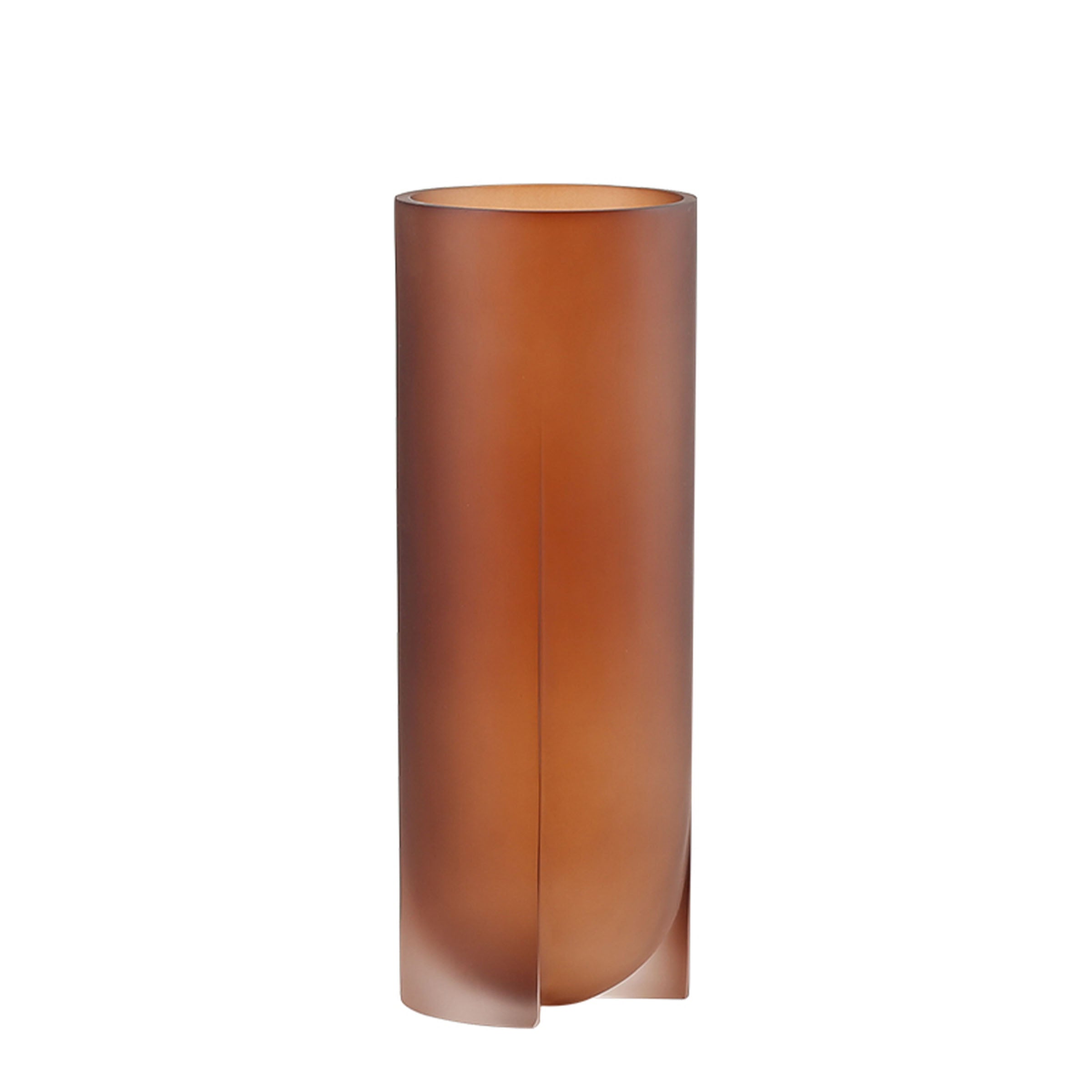 Transparent brown resin vase by BEACON, showcasing a sleek, modern design suitable for home decor.