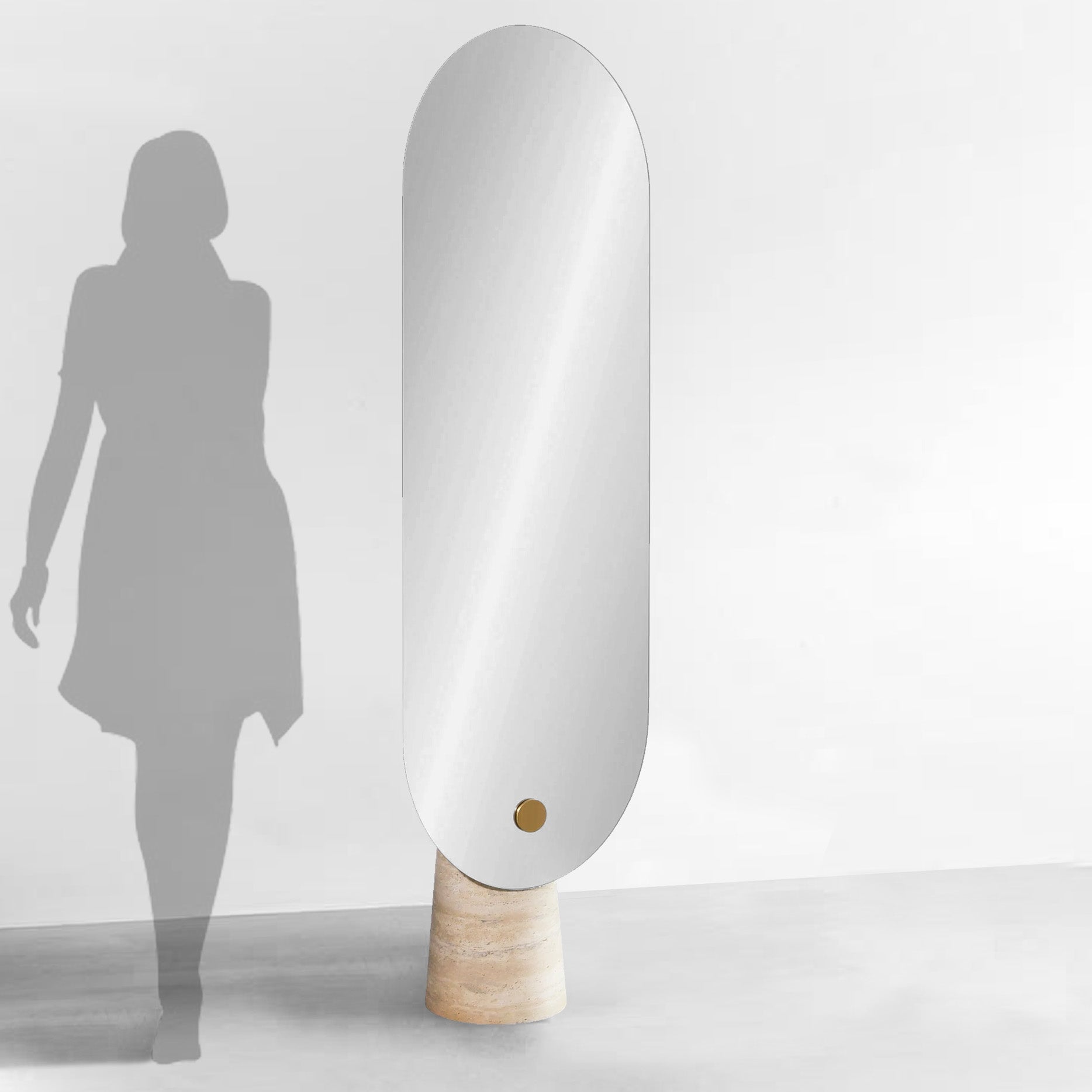 Travertine Base Mirror OA-9349-GD -  Mirrors - ebarza Furniture UAE | Shop Modern Furniture in Abu Dhabi & Dubai - مفروشات ايبازرا في الامارات | تسوق اثاث عصري وديكورات مميزة في دبي وابوظبي