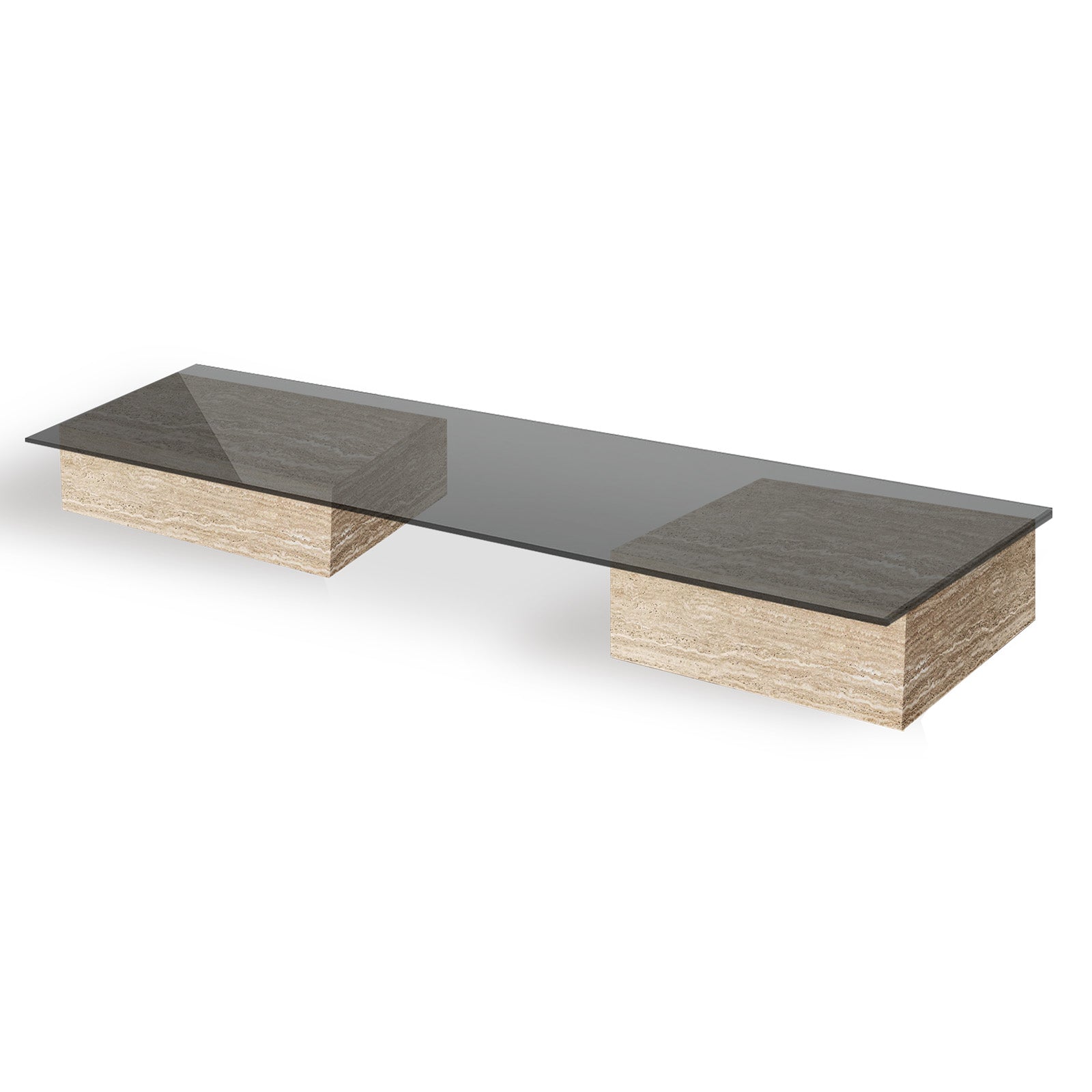 BEACON JA017 travertine coffee table with a sleek rectangular design and natural stone finish.