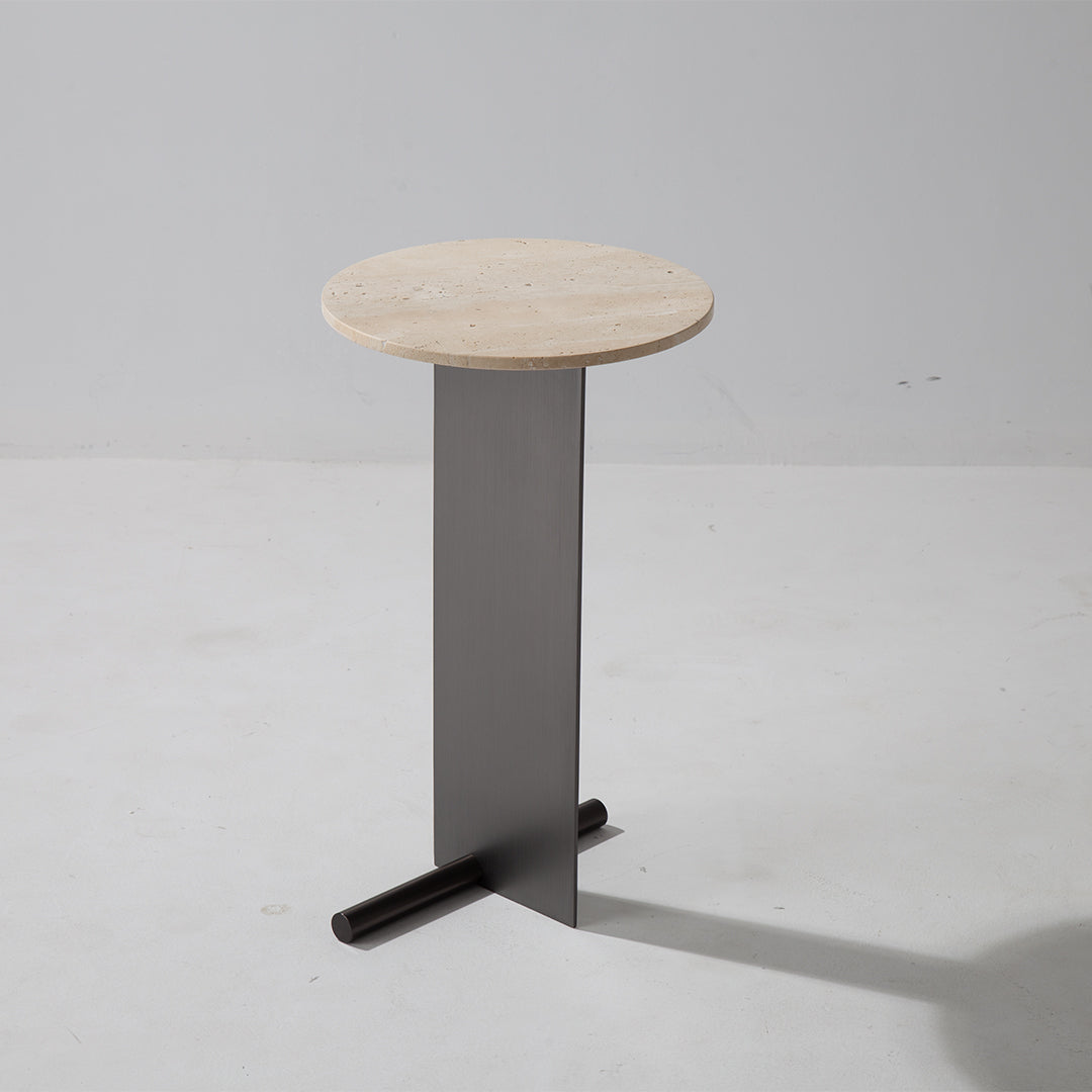 Travertine coffee table by BEACON with sleek design, featuring a smooth stone surface and modern style for living room decor.