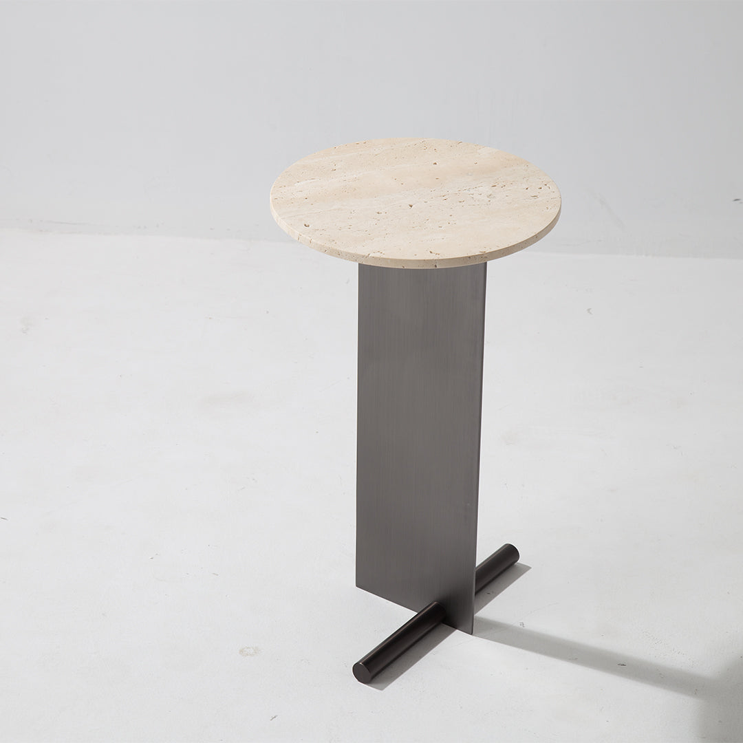 Beige travertine coffee table from BEACON (JIADG), modern design with smooth surface and sturdy legs, ideal for living rooms.