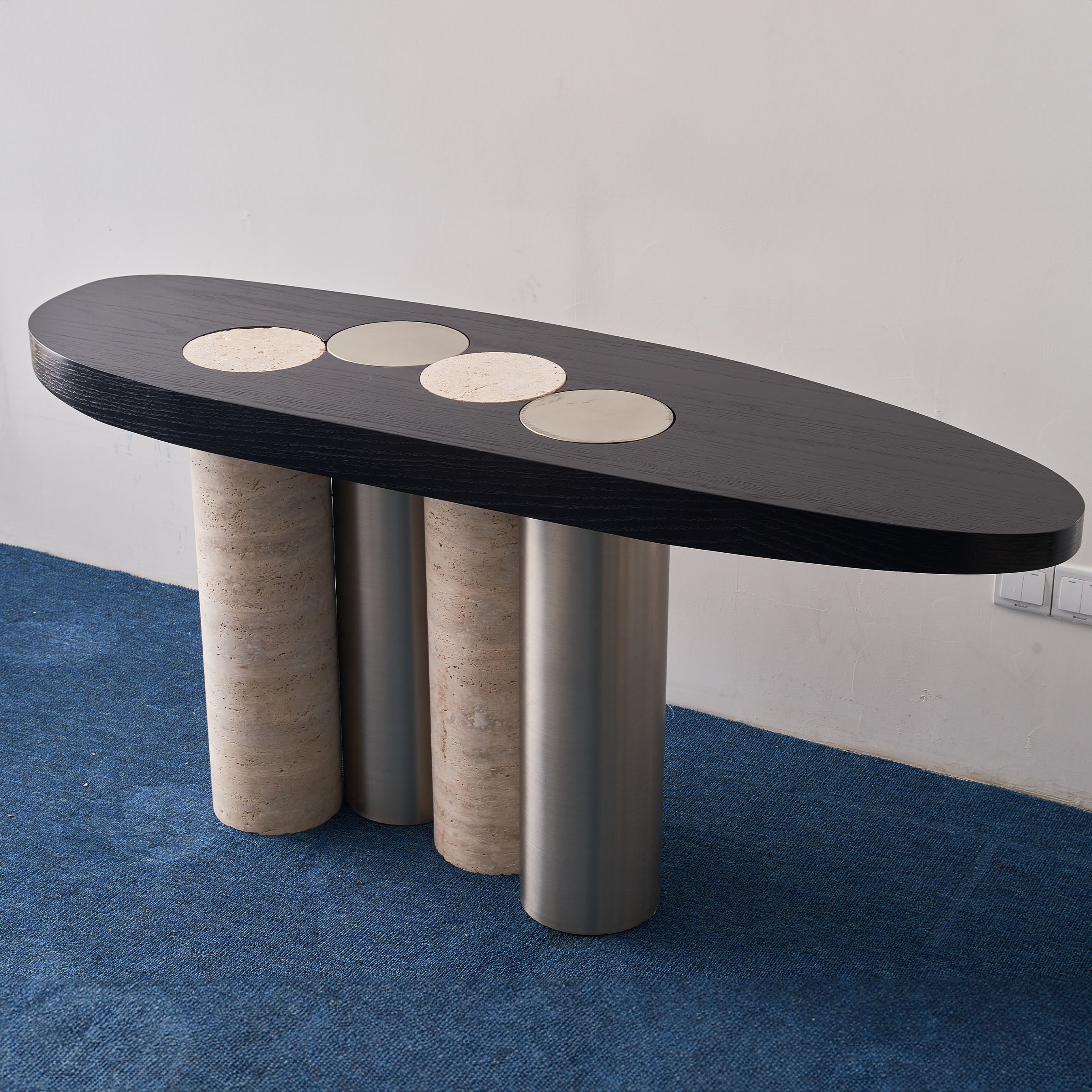 Travertine Console Table JA016 -  Consoles - ebarza Furniture UAE | Shop Modern Furniture in Abu Dhabi & Dubai - مفروشات ايبازرا في الامارات | تسوق اثاث عصري وديكورات مميزة في دبي وابوظبي