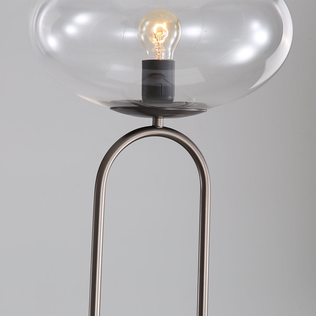 BEACON JA051 travertine floor lamp featuring a sleek stone base and tall, elegant design for modern interior lighting.
