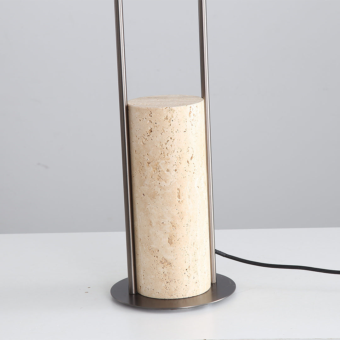 BEACON JIADG Travertine Floor Lamp JA051 with elegant stone base and modern design, ideal for living room or lounge lighting.