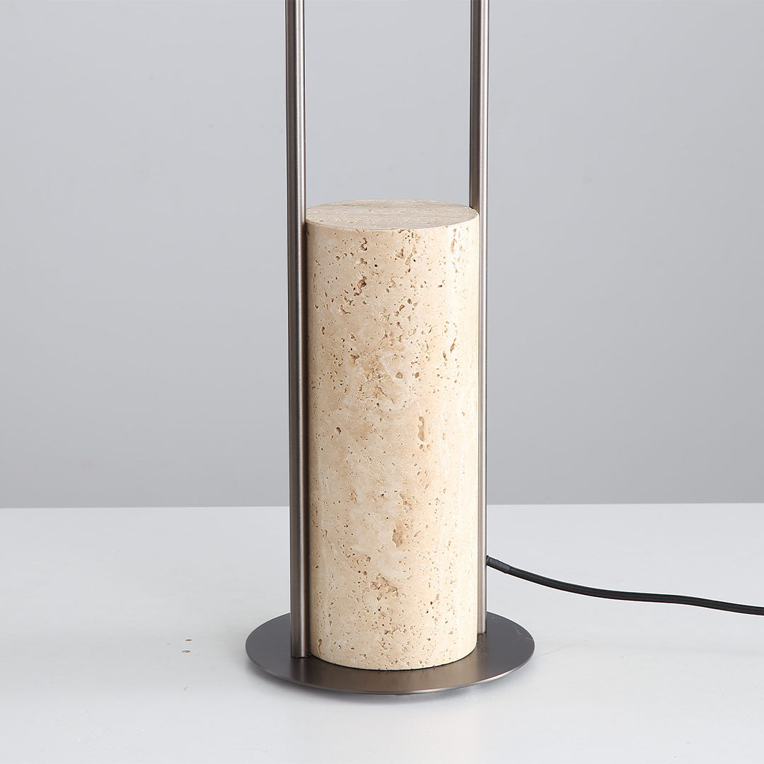 Beige travertine floor lamp with a sleek, modern design from BEACON JIADG, ideal for contemporary living spaces.