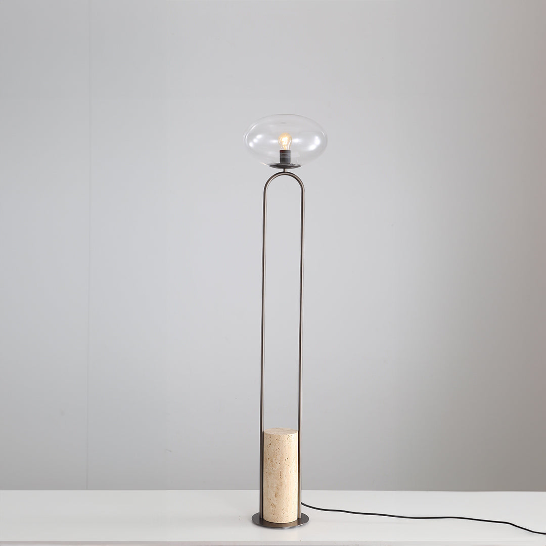 BEACON JIADG Travertine Floor Lamp JA051 featuring a stylish travertine base and modern design for living room lighting.
