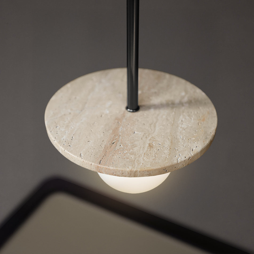 BEACON travertine marble pendant lamp 7703S1-GB hanging light fixture with natural stone finish and modern design