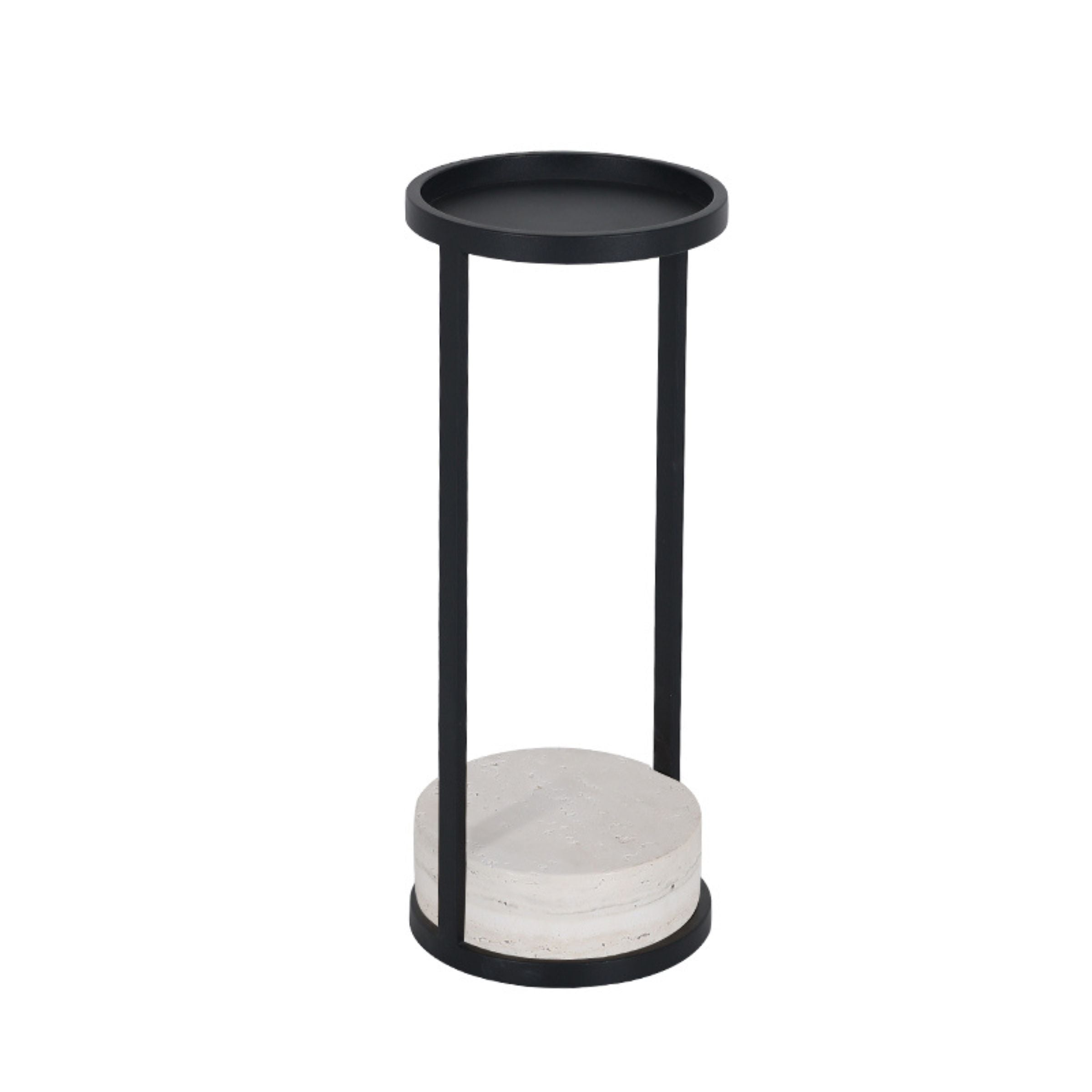 BEACON travertine marble side table MO-576 with sleek design, natural stone surface, and modern style for living room decor