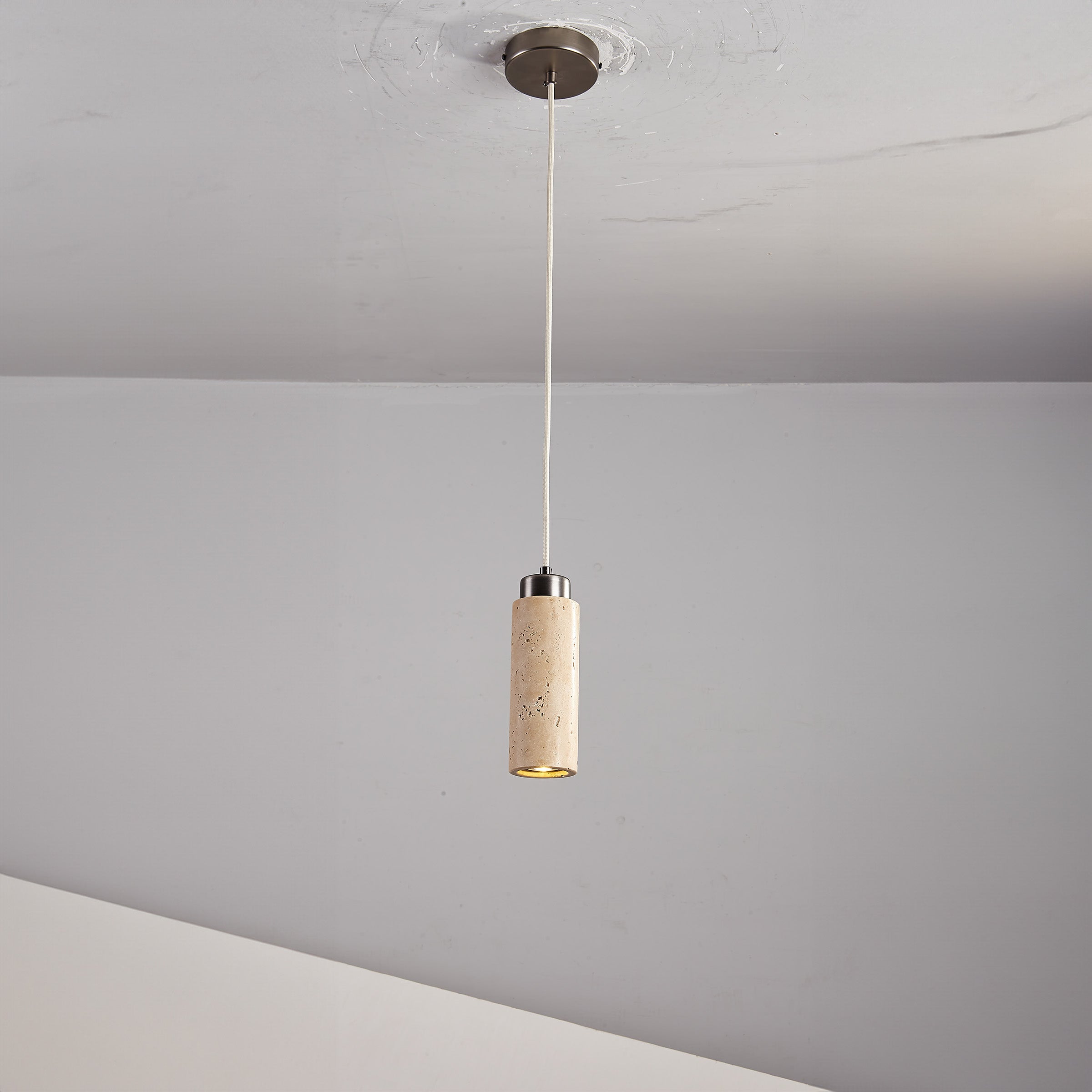 BEACON travertine pendant lamp 60005-1P with natural stone finish, stylish pendant lighting for modern interior spaces.