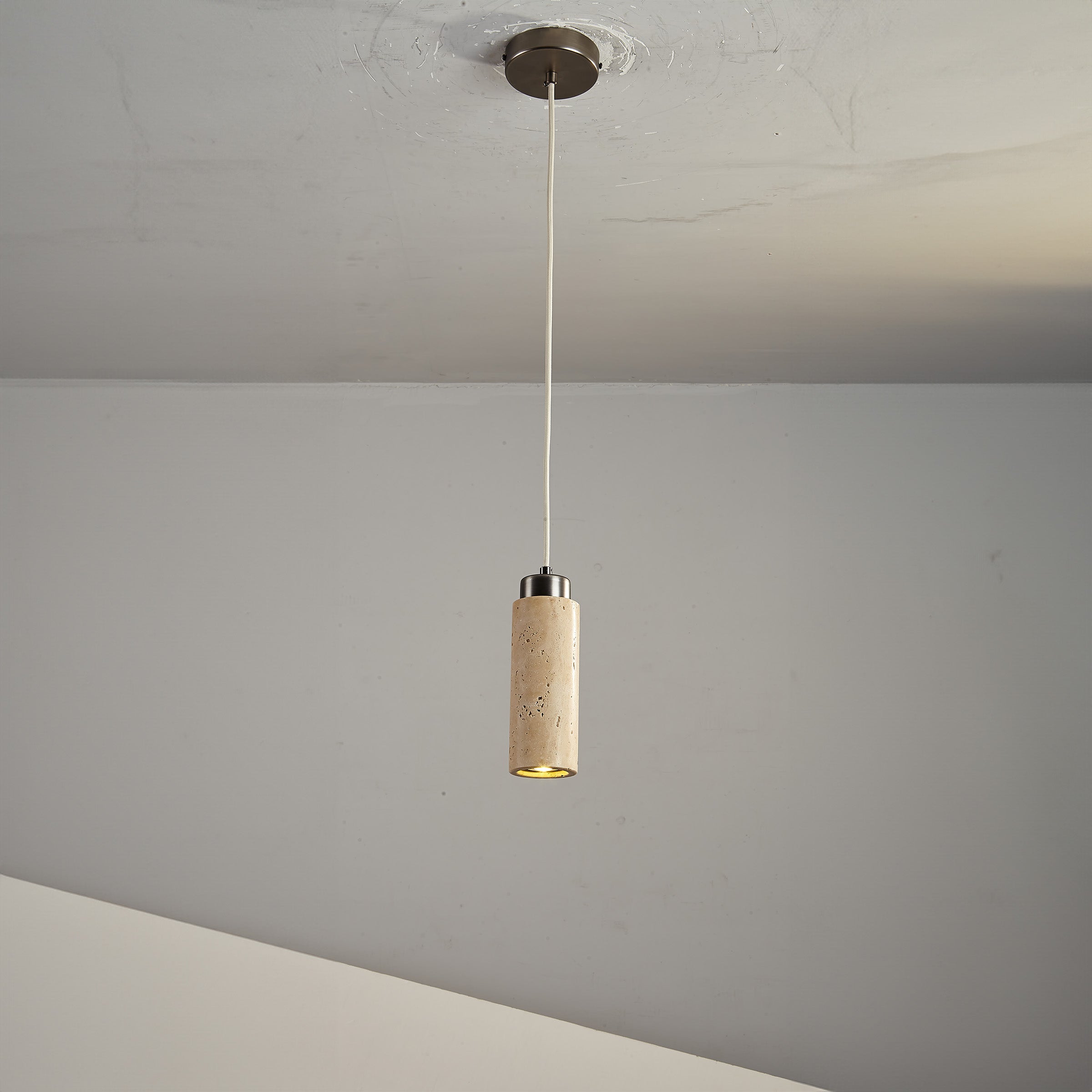 BEACON JIADG Travertine Pendant Lamp 60005-1P hanging pendant light with textured stone finish, modern decor lighting fixture