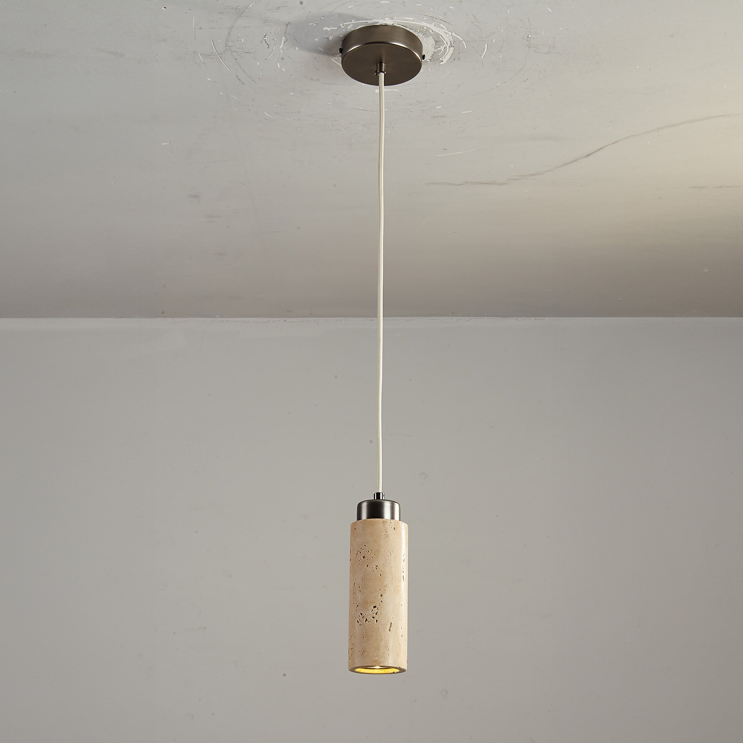 BEACON travertine pendant lamp 60005-1P hanging light fixture with natural stone finish for modern interior lighting.