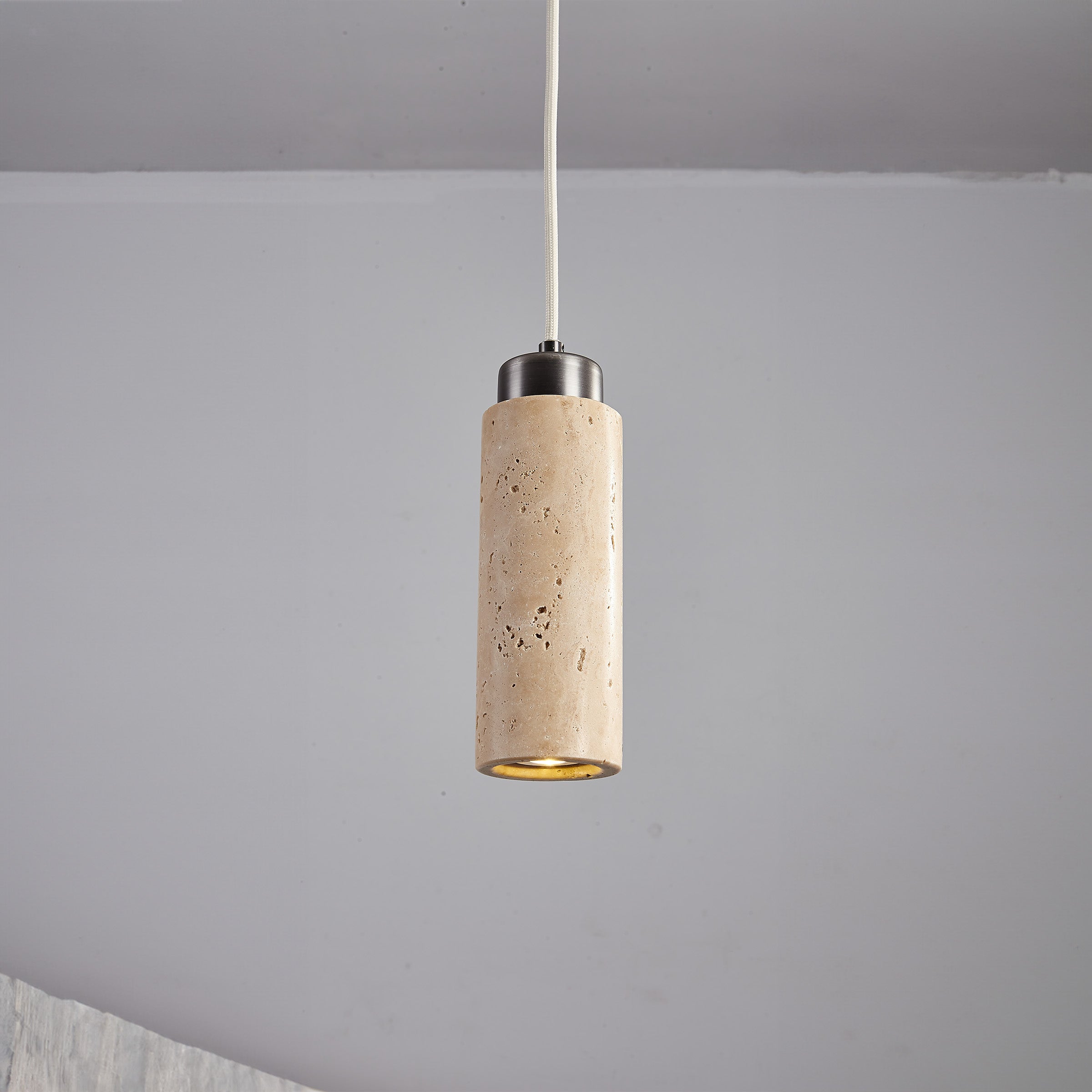 BEACON JIADG travertine pendant lamp 60005-1P, modern pendant lighting fixture with textured stone finish for stylish interior decor