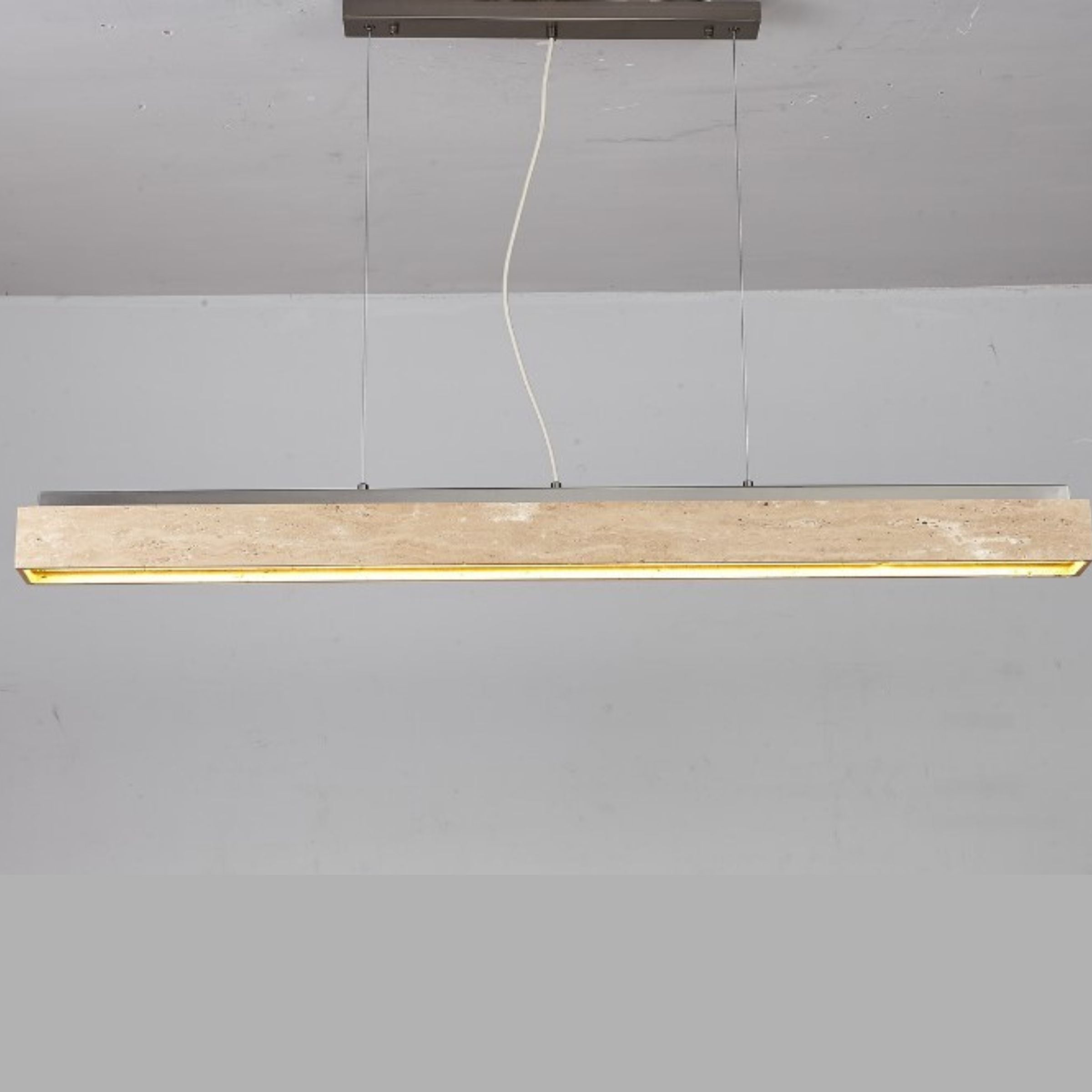 BEACON JIADG travertine pendant lamp 60324-100 hanging fixture with natural stone finish and modern design.