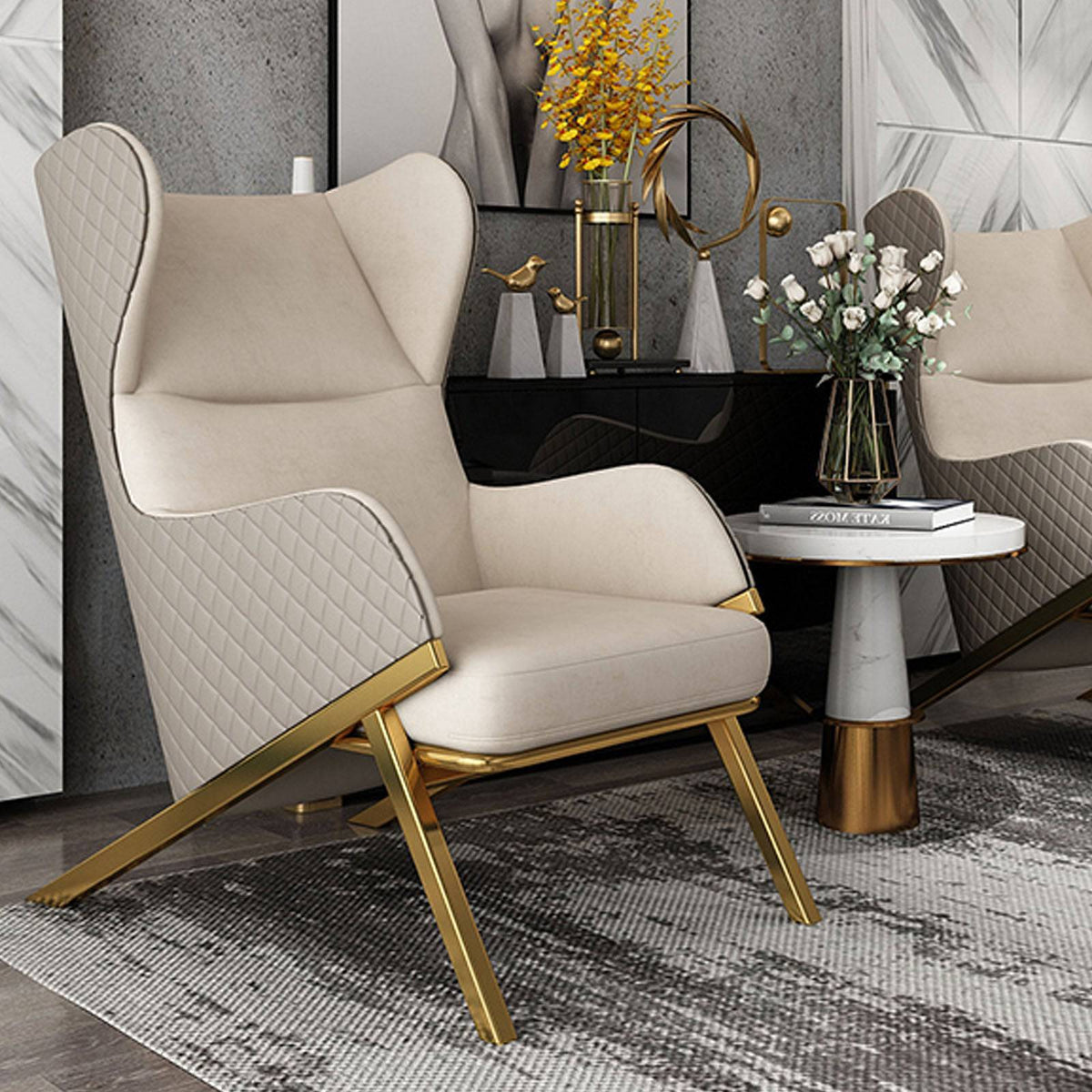 Tromso Lounge Chair Tg-334-Be -  Lounge Chairs - ebarza Furniture UAE | Shop Modern Furniture in Abu Dhabi & Dubai - مفروشات ايبازرا في الامارات | تسوق اثاث عصري وديكورات مميزة في دبي وابوظبي