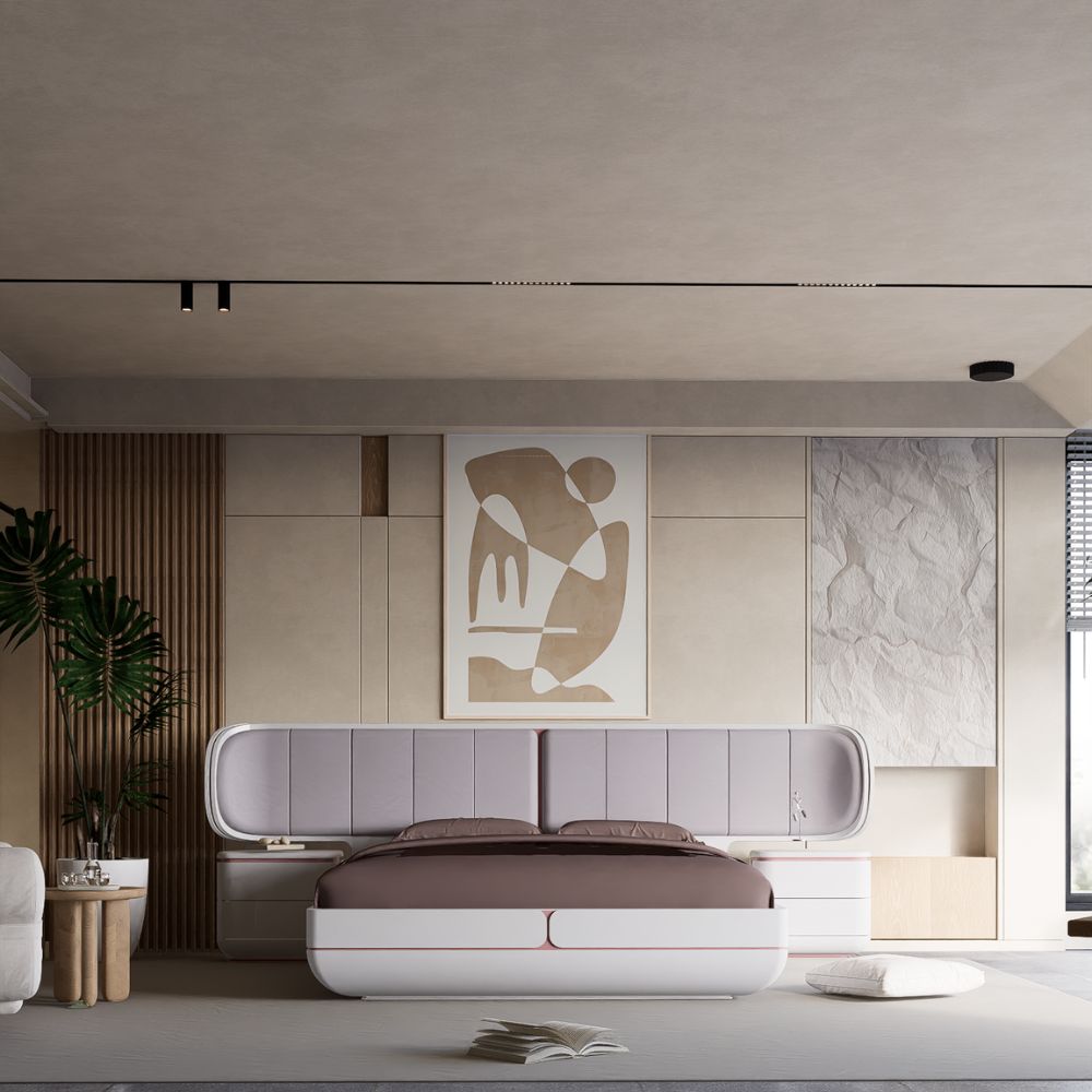 Tulip Grey King Size Bedstead  KARTLP001 -  Bedsteads - ebarza Furniture UAE | Shop Modern Furniture in Abu Dhabi & Dubai - مفروشات ايبازرا في الامارات | تسوق اثاث عصري وديكورات مميزة في دبي وابوظبي