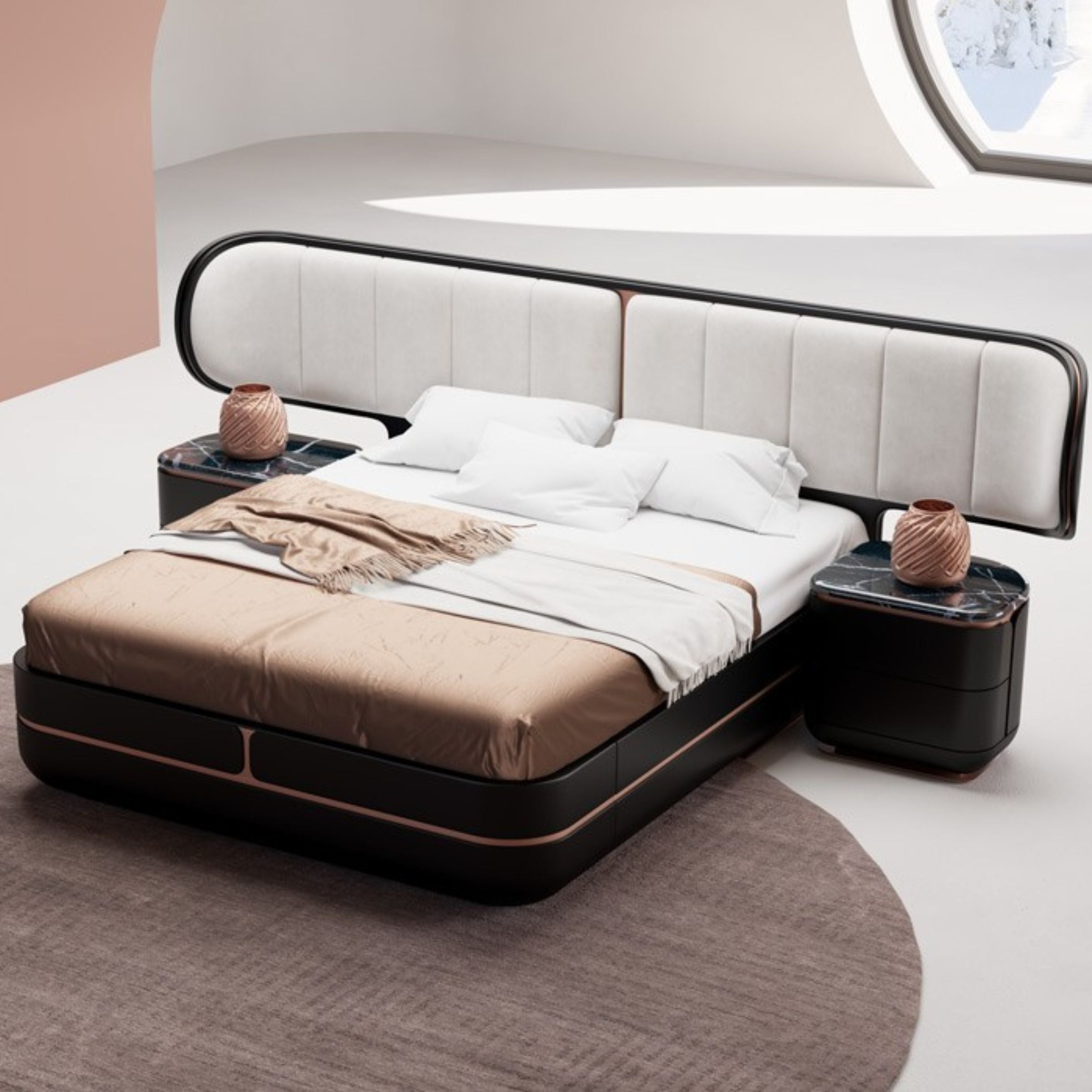 AS IS - Tulip King Size Bedstead  KARTLP001-Black -  DISPLAY ITEM - ebarza Furniture UAE | Shop Modern Furniture in Abu Dhabi & Dubai - مفروشات ايبازرا في الامارات | تسوق اثاث عصري وديكورات مميزة في دبي وابوظبي