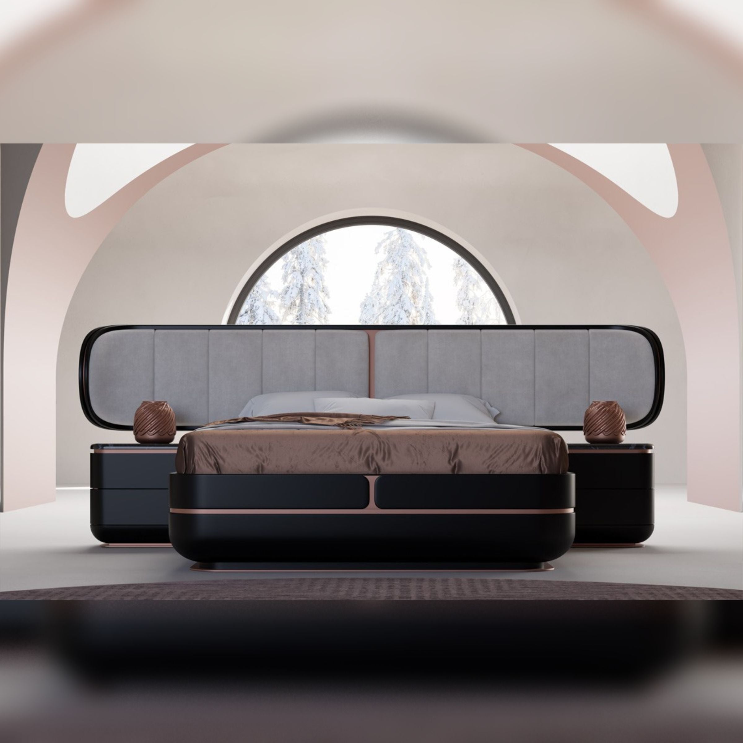 AS IS - Tulip King Size Bedstead  KARTLP001-Black -  DISPLAY ITEM - ebarza Furniture UAE | Shop Modern Furniture in Abu Dhabi & Dubai - مفروشات ايبازرا في الامارات | تسوق اثاث عصري وديكورات مميزة في دبي وابوظبي