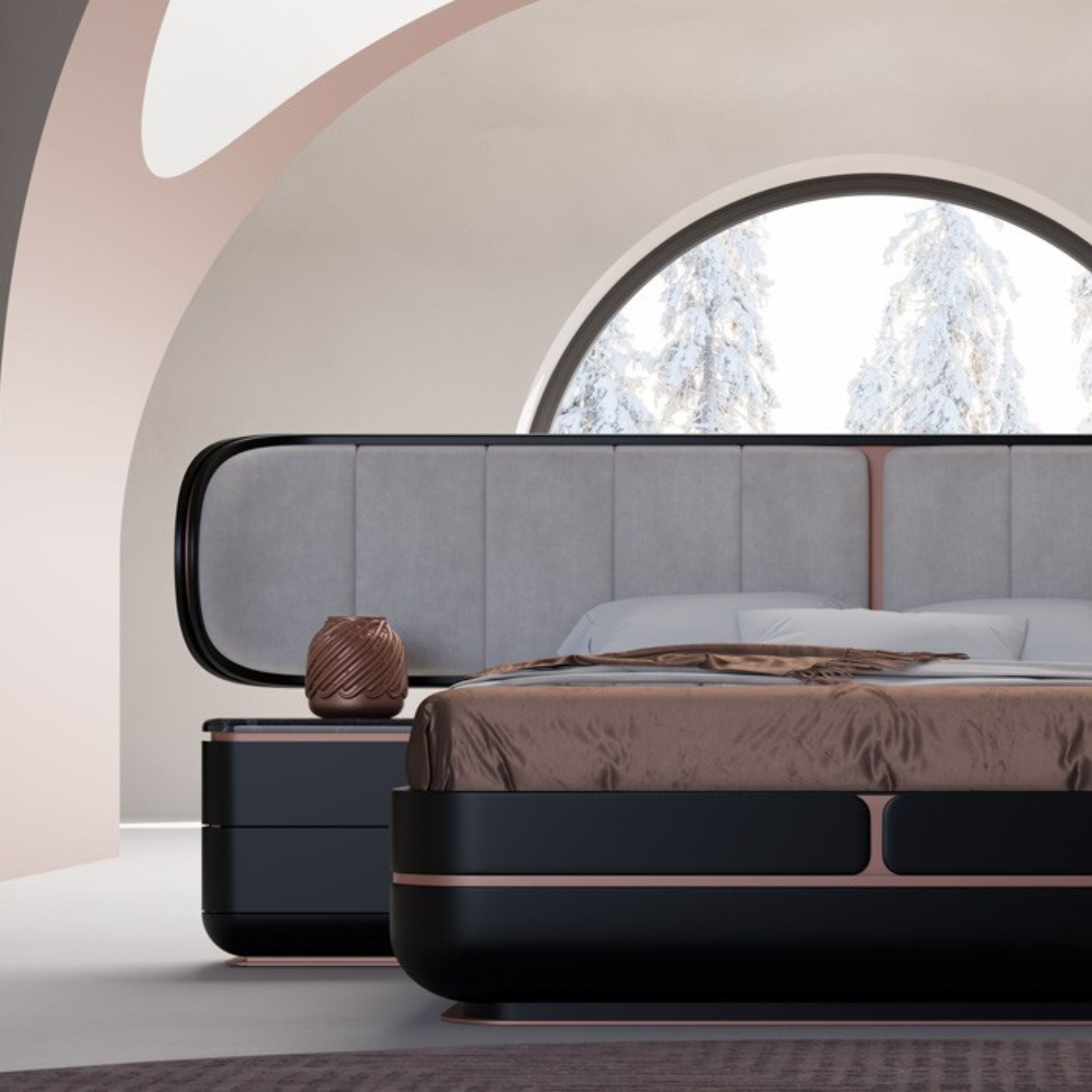 AS IS - Tulip King Size Bedstead  KARTLP001-Black -  DISPLAY ITEM - ebarza Furniture UAE | Shop Modern Furniture in Abu Dhabi & Dubai - مفروشات ايبازرا في الامارات | تسوق اثاث عصري وديكورات مميزة في دبي وابوظبي