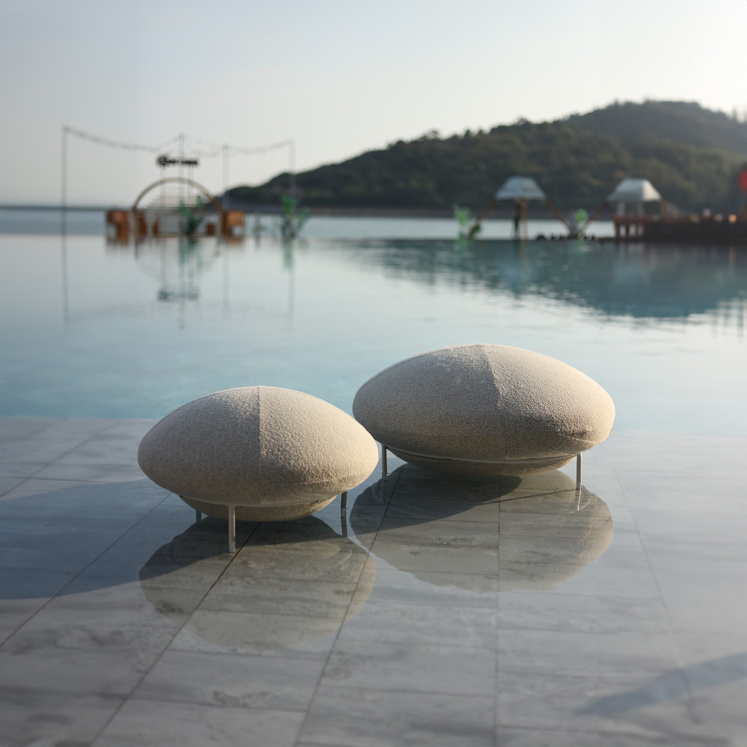UFO Outdoor Small Stool Sand Matt-UFO-P -  Outdoor Chairs - ebarza Furniture UAE | Shop Modern Furniture in Abu Dhabi & Dubai - مفروشات ايبازرا في الامارات | تسوق اثاث عصري وديكورات مميزة في دبي وابوظبي