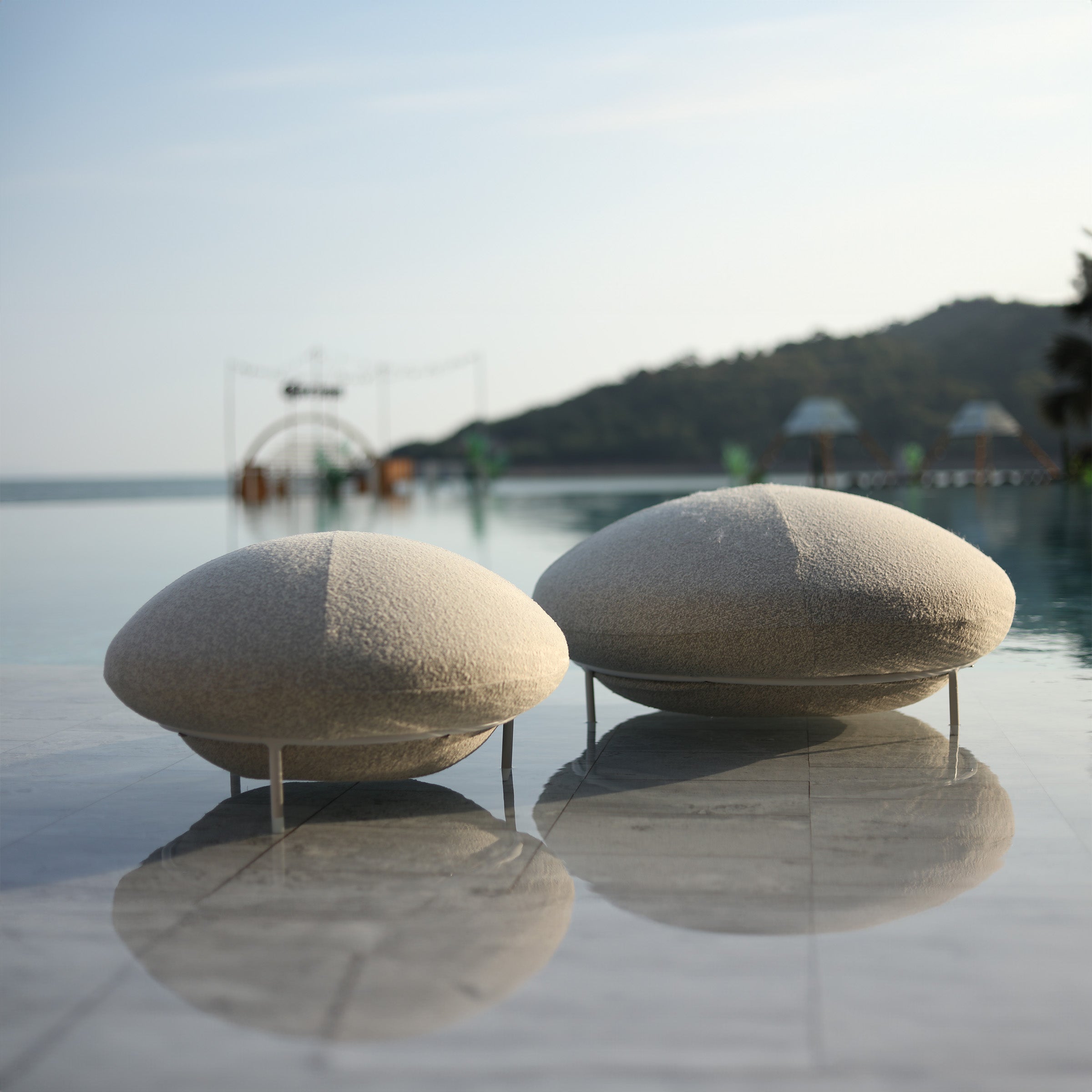 UFO Outdoor Small Stool Sand Matt-UFO-P -  Outdoor Chairs - ebarza Furniture UAE | Shop Modern Furniture in Abu Dhabi & Dubai - مفروشات ايبازرا في الامارات | تسوق اثاث عصري وديكورات مميزة في دبي وابوظبي
