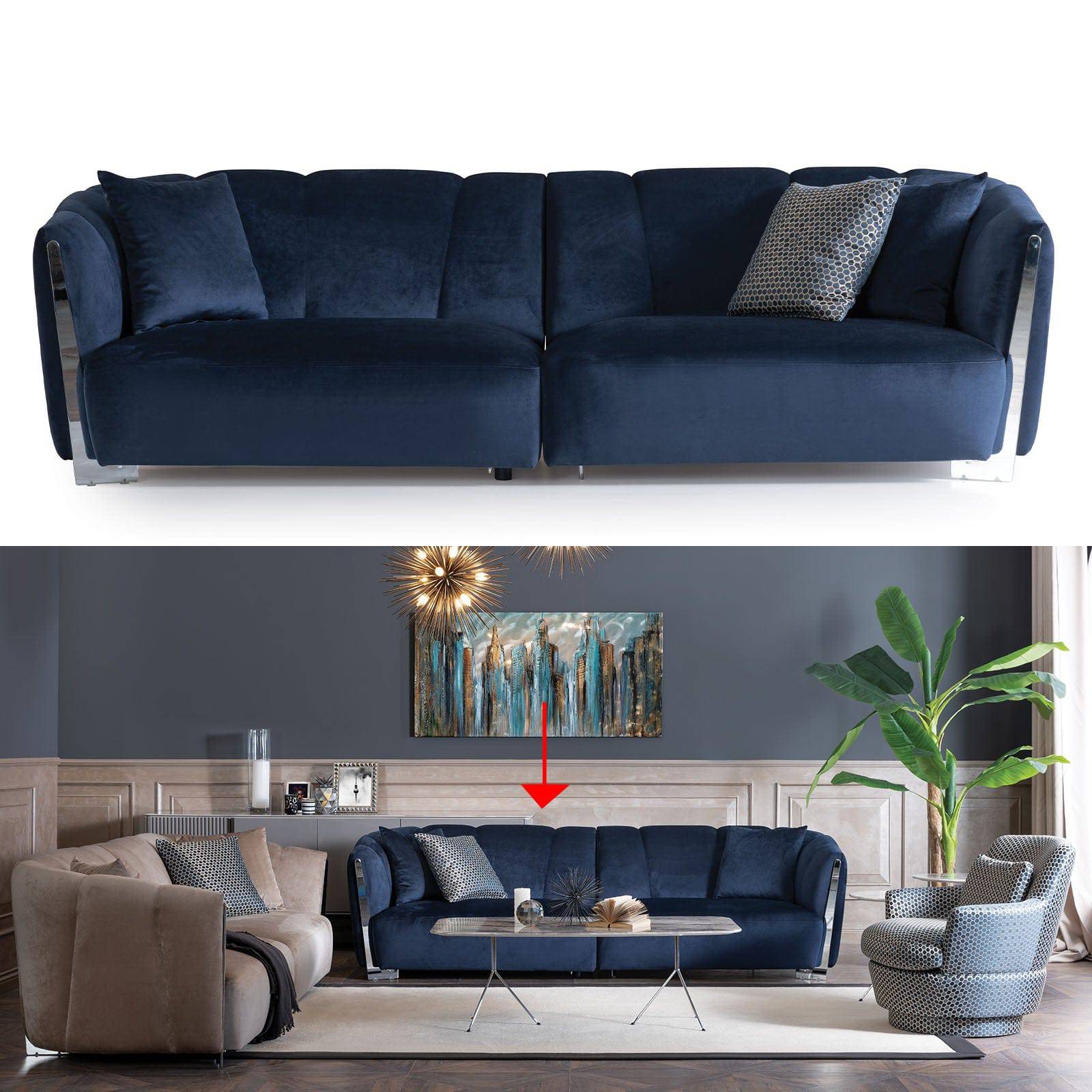 Ultra  3Seater Sofa Ultra-Blue -  Sofas | أريكة ألترا 3 مقاعد - ebarza Furniture UAE | Shop Modern Furniture in Abu Dhabi & Dubai - مفروشات ايبازرا في الامارات | تسوق اثاث عصري وديكورات مميزة في دبي وابوظبي