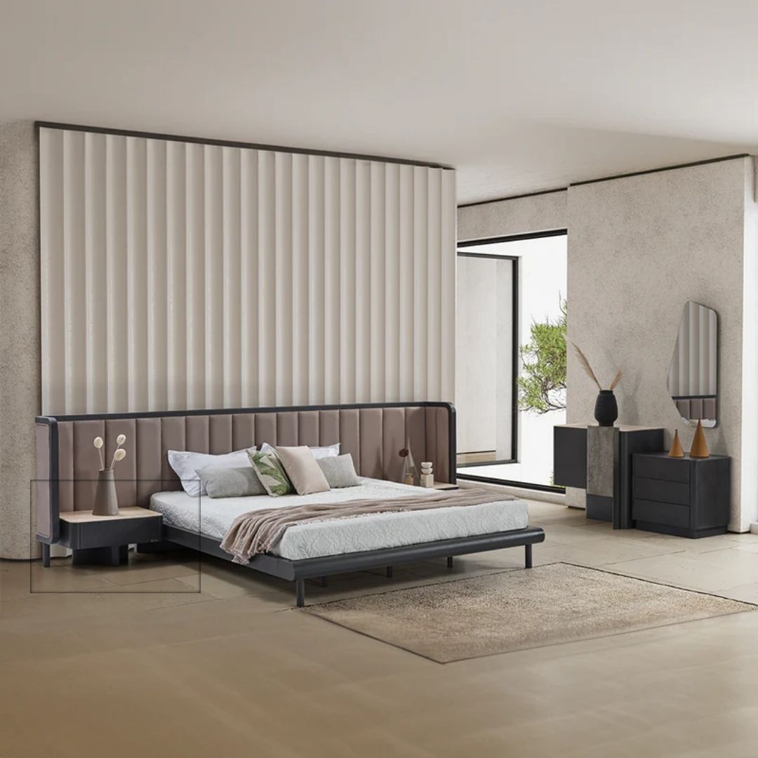 ECOLE LIVING Utopia bedside table with a modern design, featuring a smooth surface and sturdy legs for bedroom use.