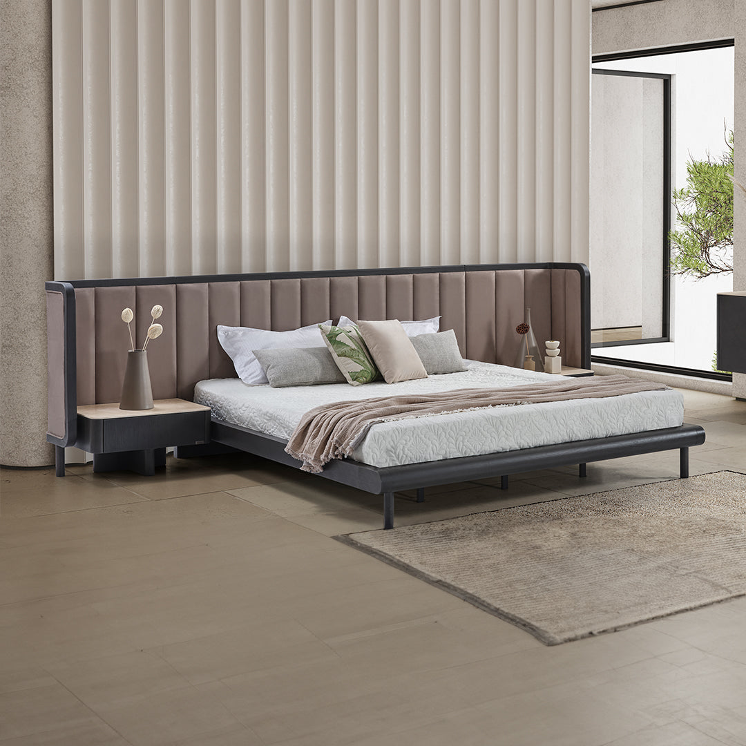 Elegant Utopia bedstead by ECOLE LIVING, featuring a modern wooden frame with a sleek design and sturdy construction.