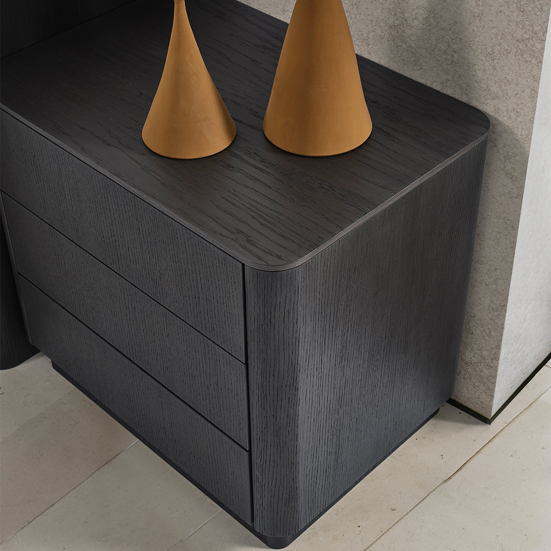 ECOLE LIVING UTOPIA dresser with sleek wood finish and multiple drawers for modern bedroom storage.