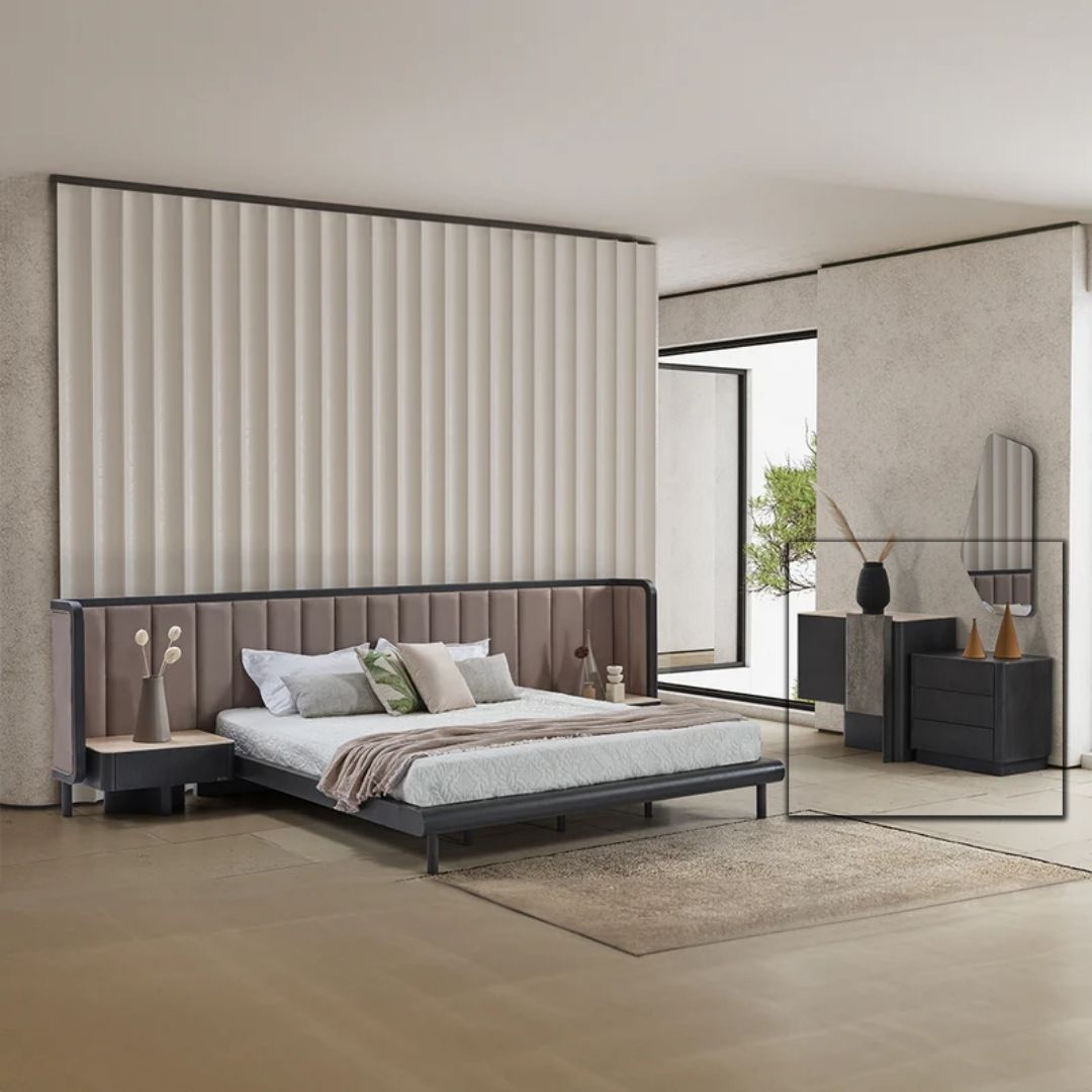 ECOLE LIVING UTOPIA dresser with sleek wooden finish and multiple drawers, modern storage furniture for bedroom organization.