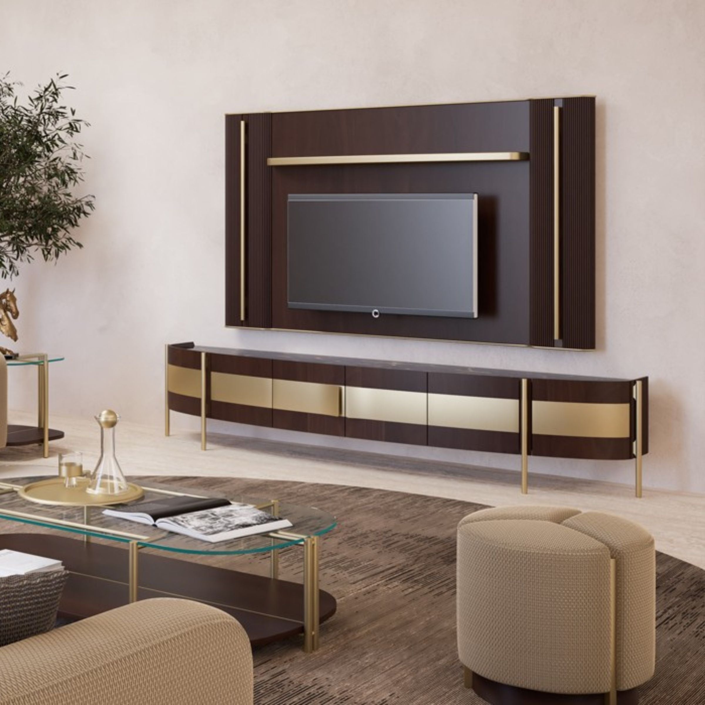 Vega TV Unit 268cm TVAVEG001 -  TV Units - ebarza Furniture UAE | Shop Modern Furniture in Abu Dhabi & Dubai - مفروشات ايبازرا في الامارات | تسوق اثاث عصري وديكورات مميزة في دبي وابوظبي