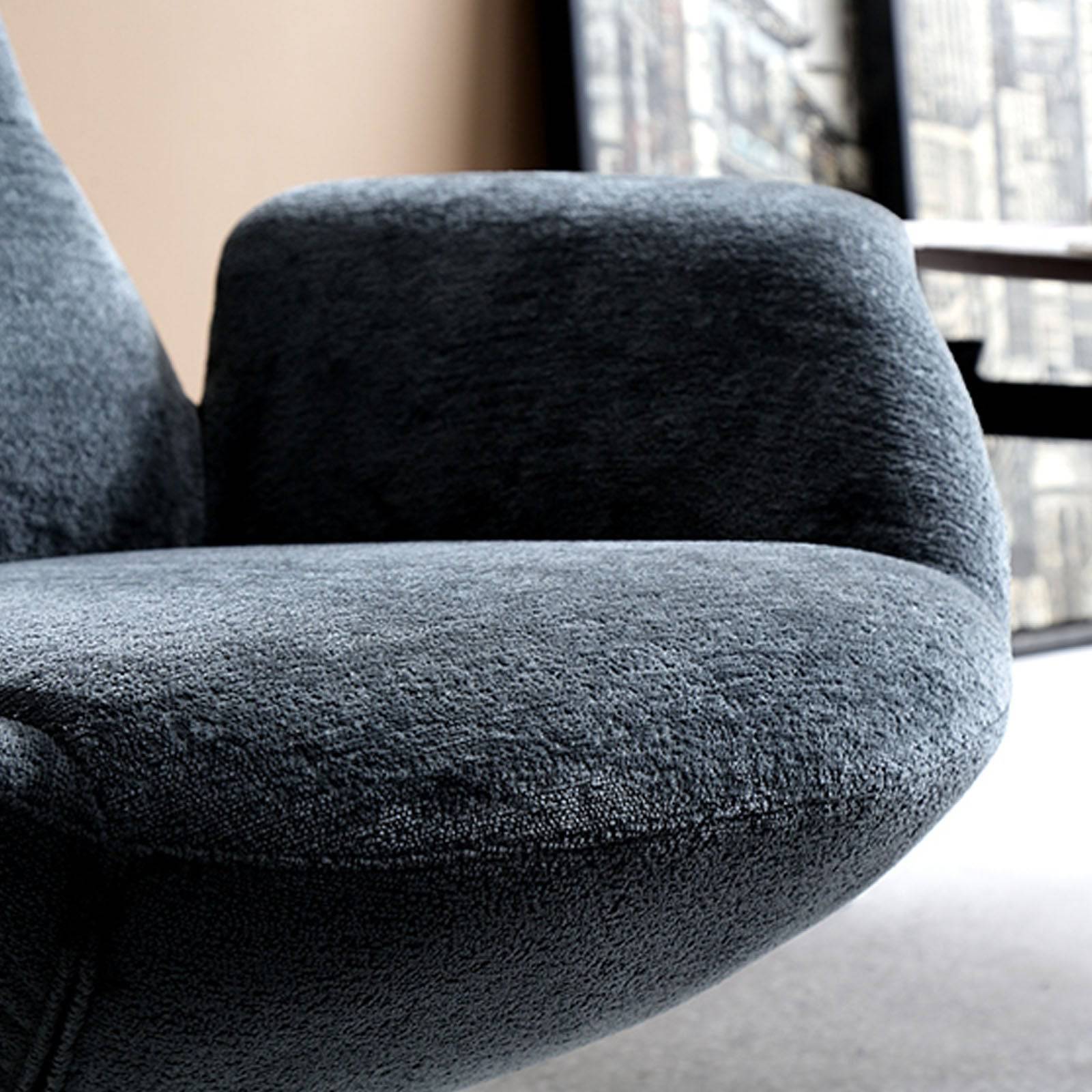 Venezia Swivel Lounge Chair Lc015-Grey -  Lounge Chairs | كرسي صالة فينيزيا الدوار - ebarza Furniture UAE | Shop Modern Furniture in Abu Dhabi & Dubai - مفروشات ايبازرا في الامارات | تسوق اثاث عصري وديكورات مميزة في دبي وابوظبي