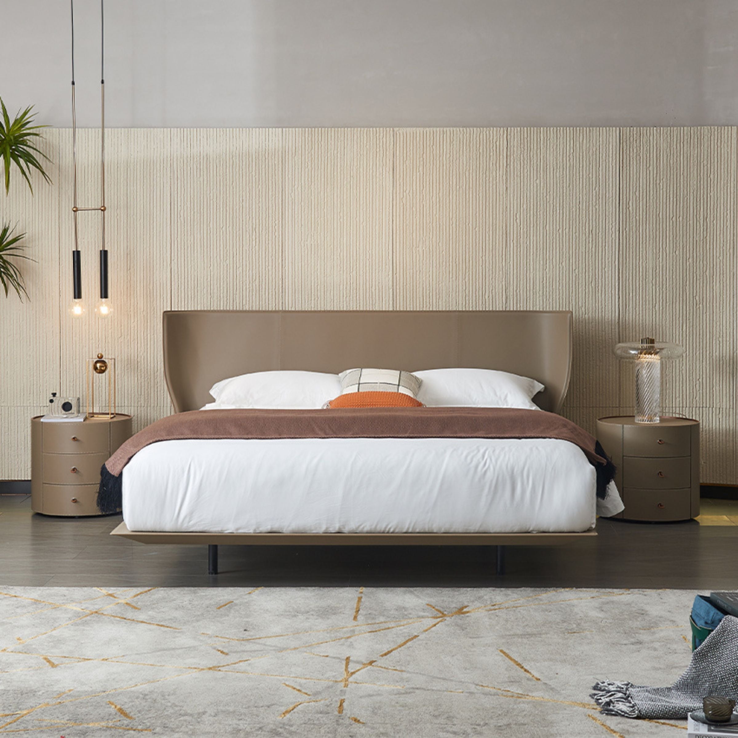 Verona King Size Bed MLL-F13 Beige -  Bedsteads - ebarza Furniture UAE | Shop Modern Furniture in Abu Dhabi & Dubai - مفروشات ايبازرا في الامارات | تسوق اثاث عصري وديكورات مميزة في دبي وابوظبي