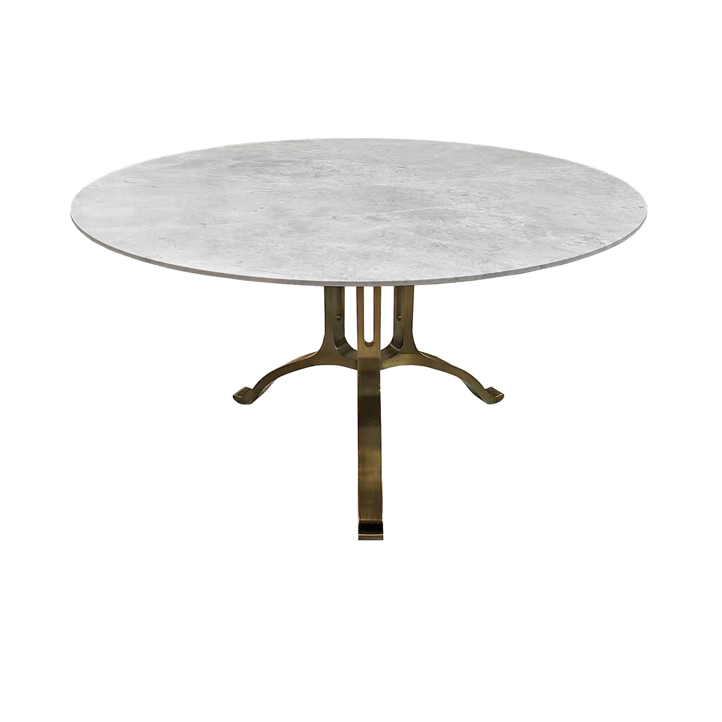 Vienna Natural Marble Circular Dining Table 342DT -  Dining Tables - ebarza Furniture UAE | Shop Modern Furniture in Abu Dhabi & Dubai - مفروشات ايبازرا في الامارات | تسوق اثاث عصري وديكورات مميزة في دبي وابوظبي
