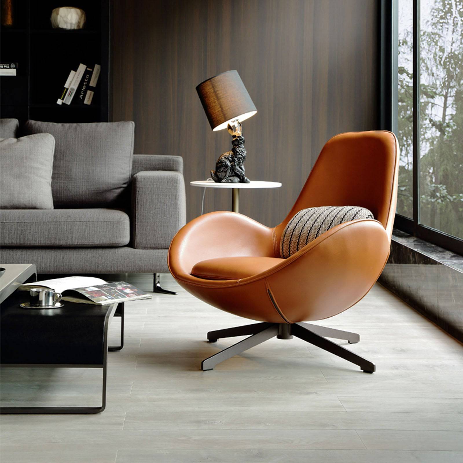 Vigo Swivel Lounge Chair Lc017 -  Lounge Chairs | كرسي صالة فيجو دوار - ebarza Furniture UAE | Shop Modern Furniture in Abu Dhabi & Dubai - مفروشات ايبازرا في الامارات | تسوق اثاث عصري وديكورات مميزة في دبي وابوظبي