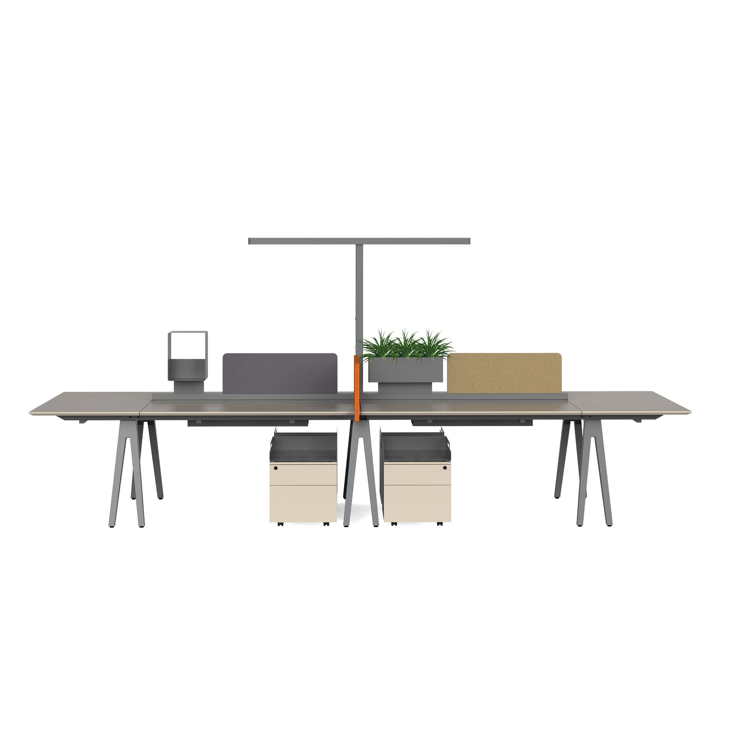VIPO 6-seats office workstation with dimensions 420x140x75 cm, featuring six seating areas, by BEACON WZDDG.