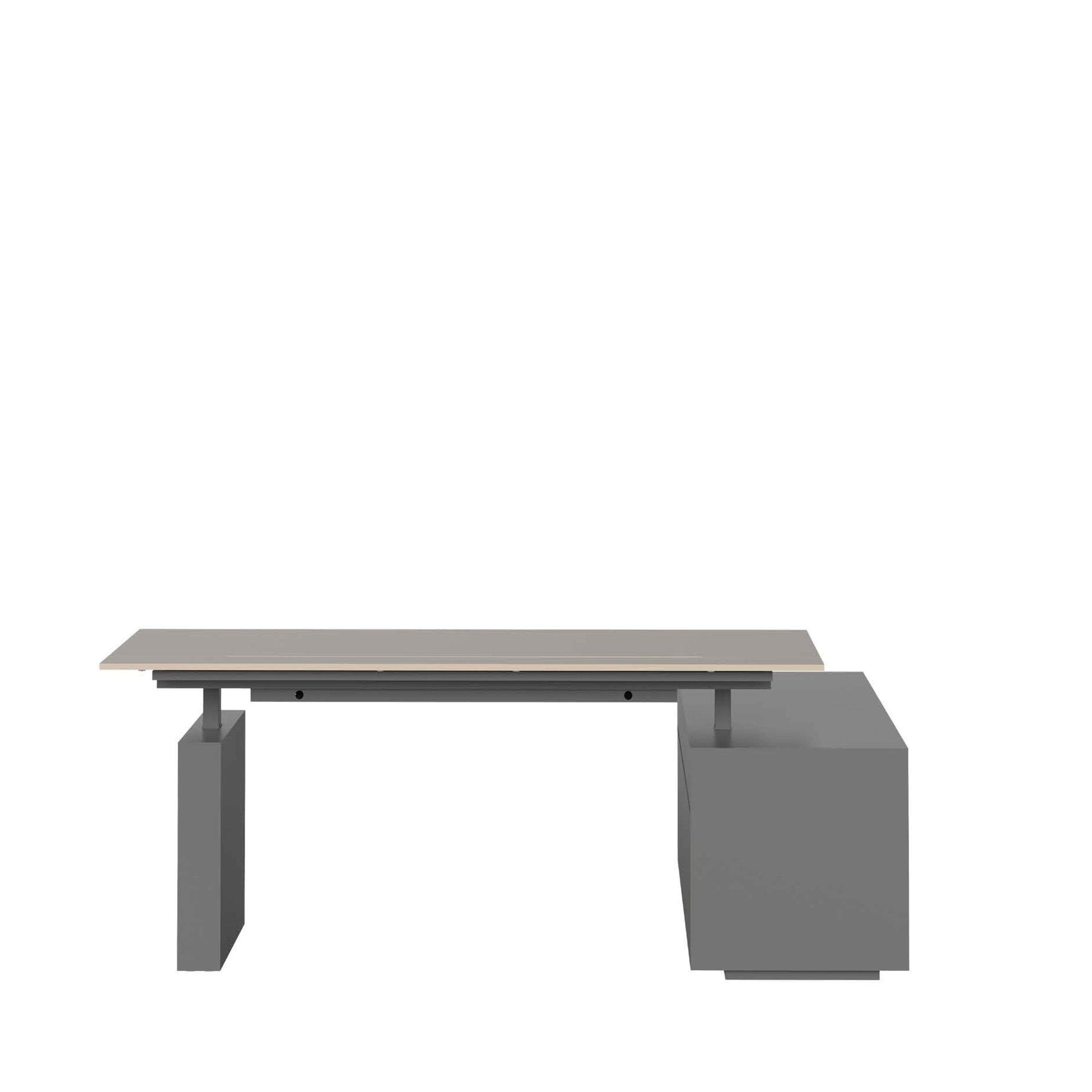 BEACON Vipo Lift and Push-Pull Office Desk in W240 x D190 x H75-115 cm with adjustable height and modern design.