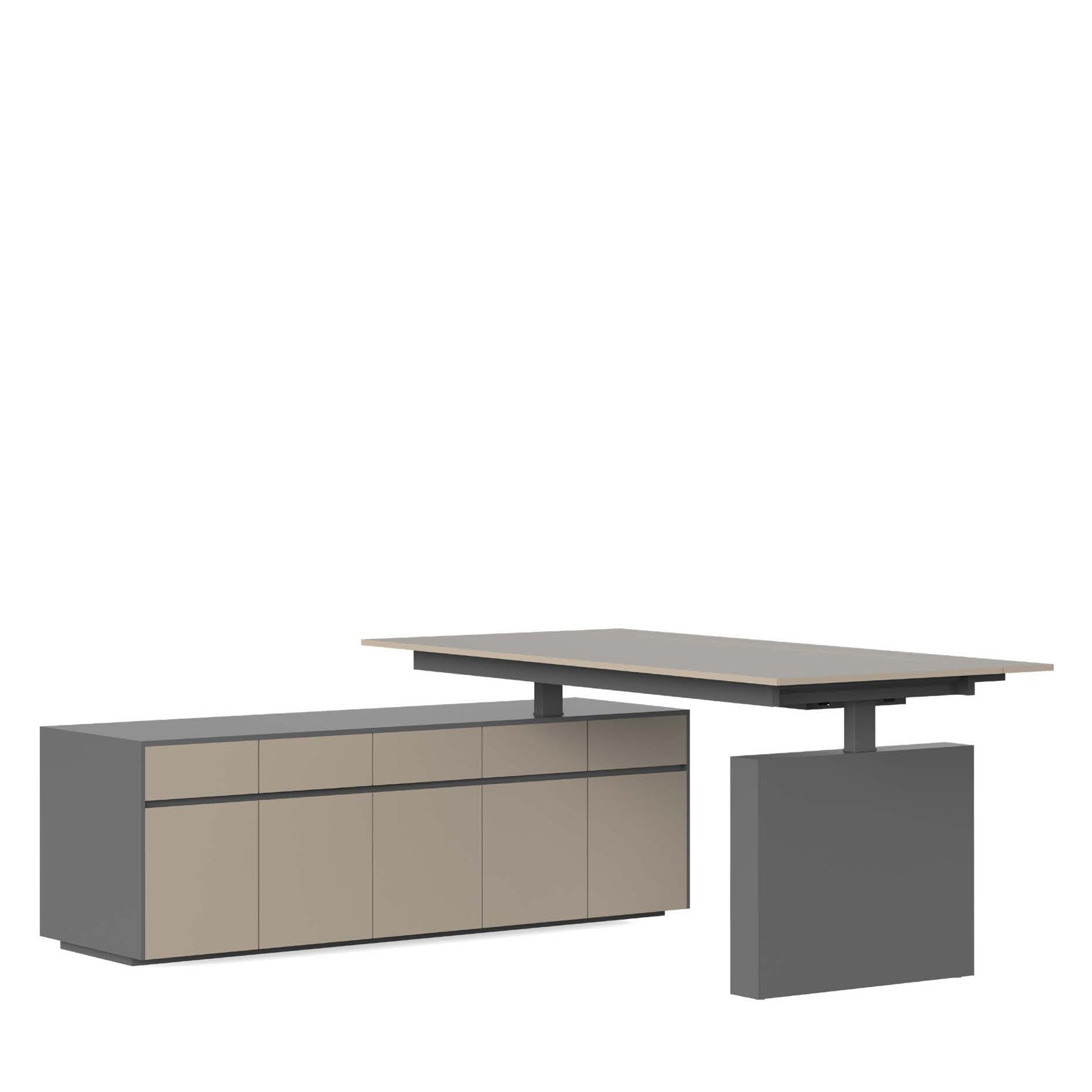 Vipo Lift and Push-Pull Office Desk with adjustable height, size W240 x D190 cm, by BEACON WZDDG, model VIPO-714P