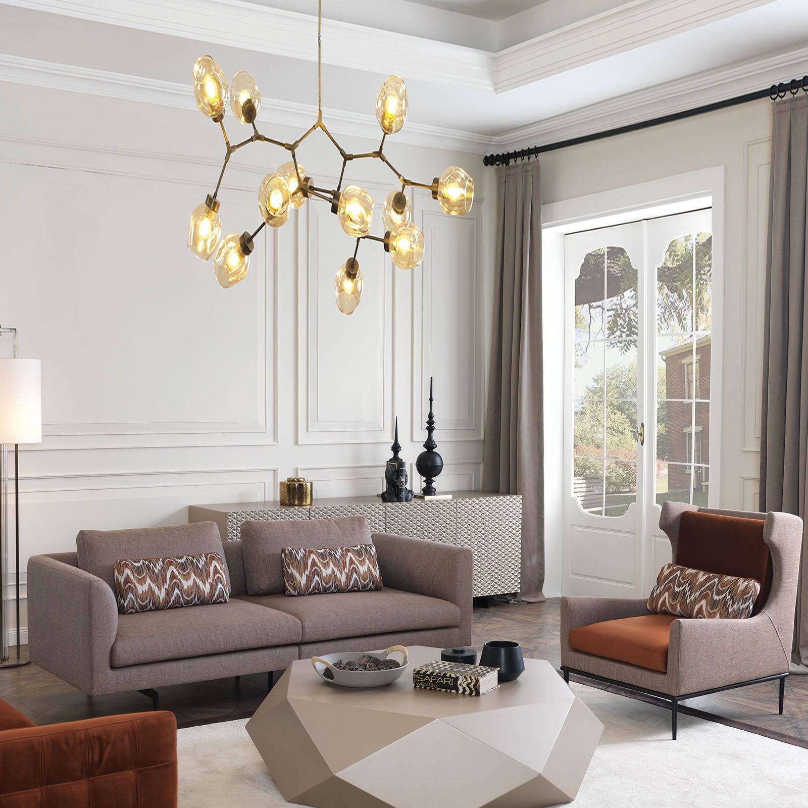 YOL LIVING Vittoria Lounge Chair and Valeria Armchair with modern design and plush upholstery, perfect for living room relaxation.