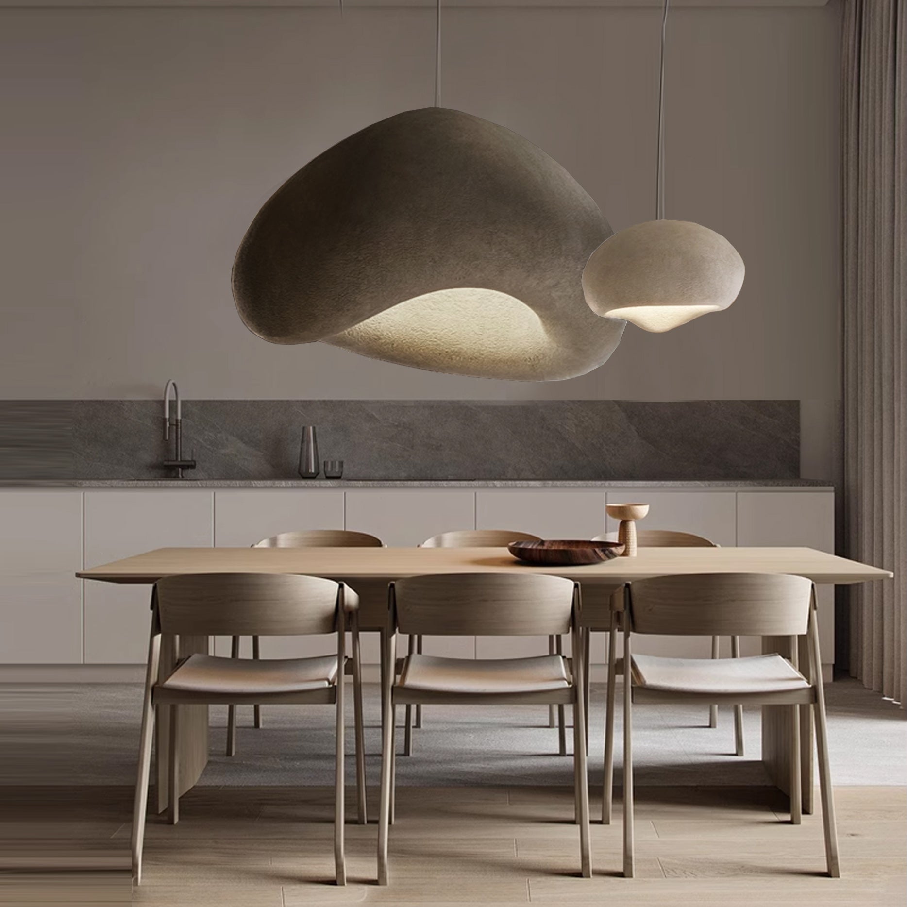 Wabi Sabi 4m brown pendant lamp by BEACON, featuring a sleek pendant lamp design with a D78xH42cm size and textured finish.