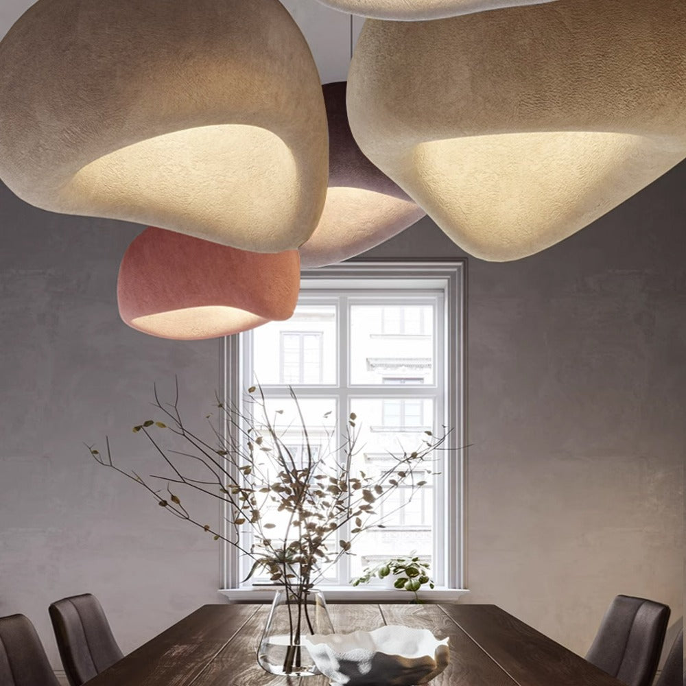 Wabi Sabi Beige 4m Pendant Light HTD-IP1433-063 / D100*H60 -  Pendant Lamps - ebarza Furniture UAE | Shop Modern Furniture in Abu Dhabi & Dubai - مفروشات ايبازرا في الامارات | تسوق اثاث عصري وديكورات مميزة في دبي وابوظبي