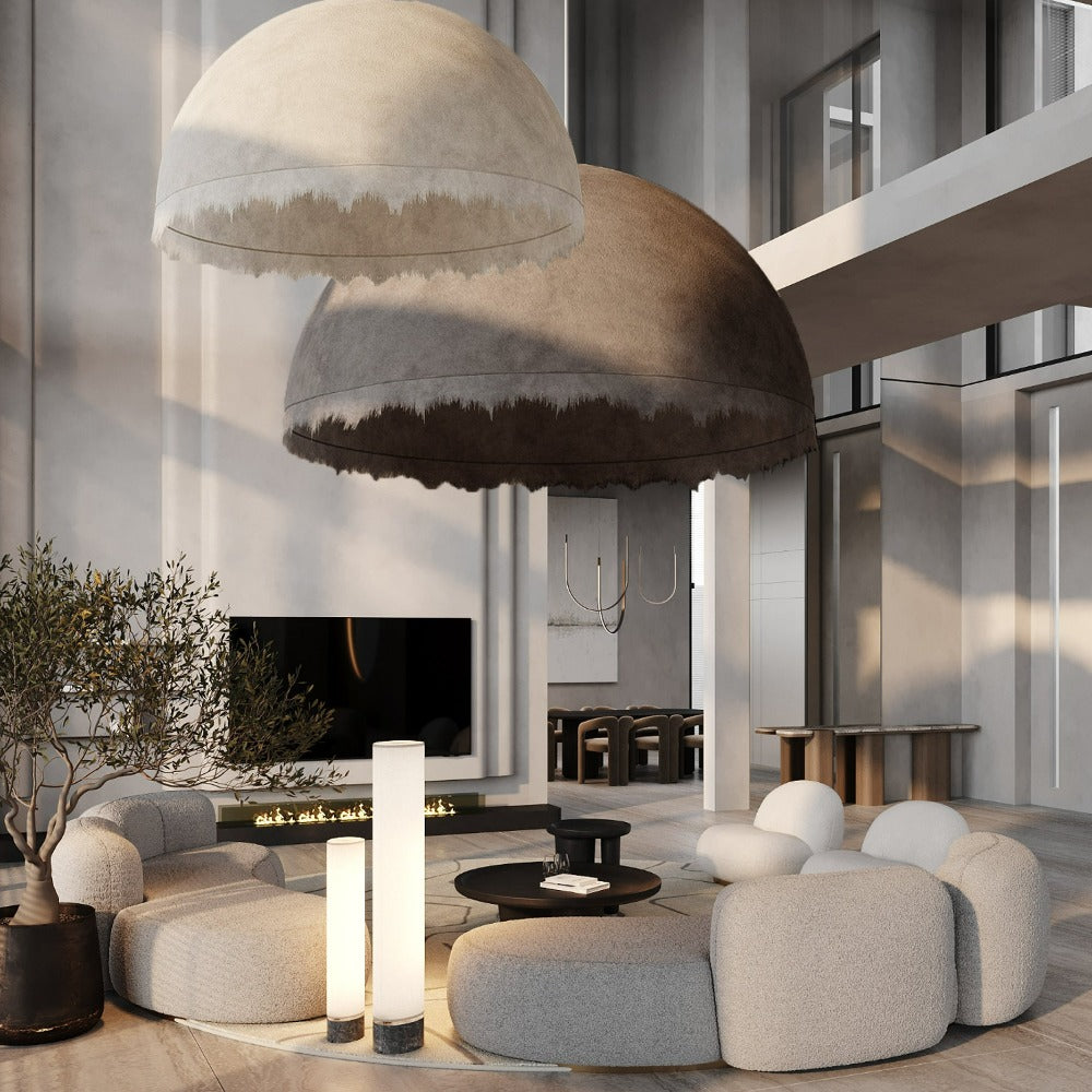 Wabi Sabi beige pendant light from BEACON, modern pendant lamp with a soft, earthy tone and sleek design for contemporary interiors.
