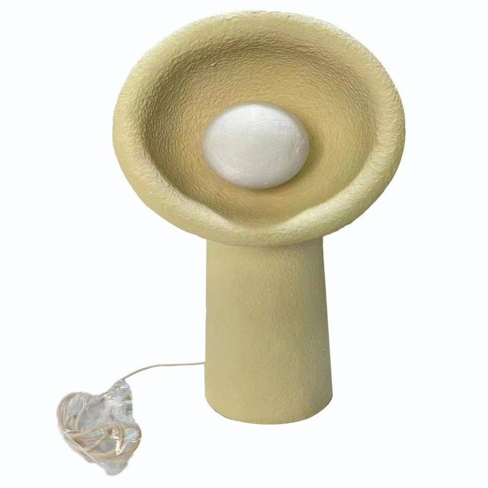 Wabi Sabi beige table lamp by BEACON, desk lamp with D30 H60 size, featuring a minimalist design and textured finish.