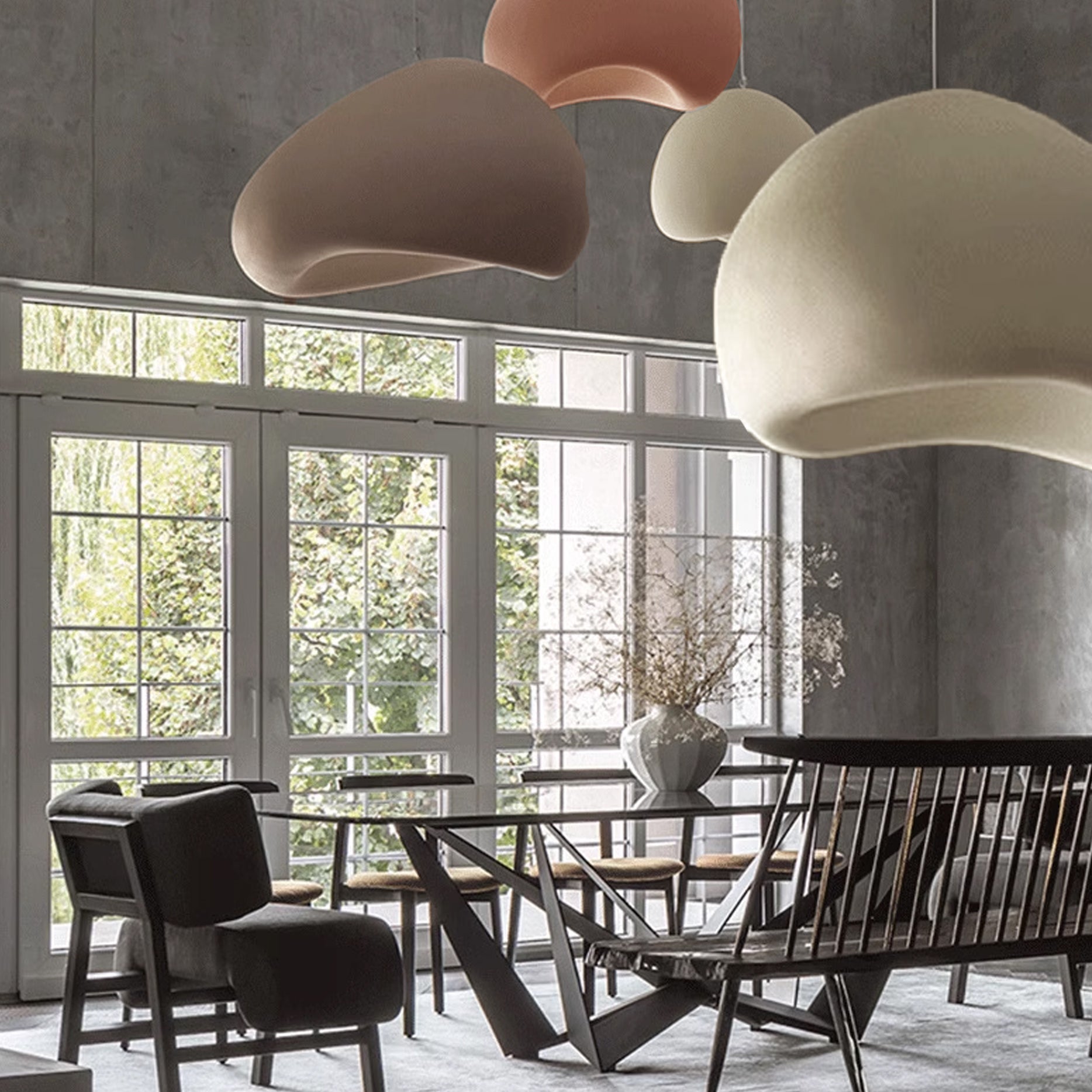 Wabi Sabi Clay 4m Pendant Lamp HTD-IP1433-061 / D60*H32-Clay -  Pendant Lamps - ebarza Furniture UAE | Shop Modern Furniture in Abu Dhabi & Dubai - مفروشات ايبازرا في الامارات | تسوق اثاث عصري وديكورات مميزة في دبي وابوظبي