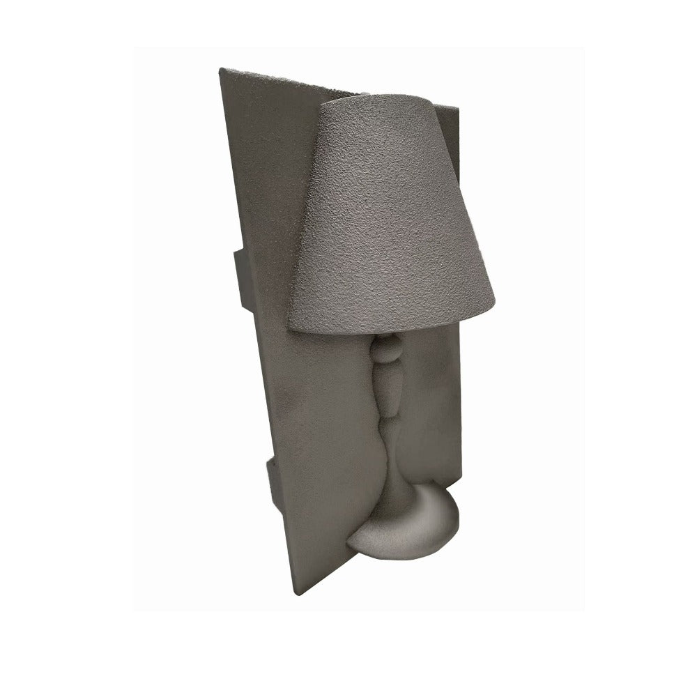 Wabi Sabi wall lamp in coffee brown by BEACON, featuring a minimalist design, mounted on a wall with warm lighting.